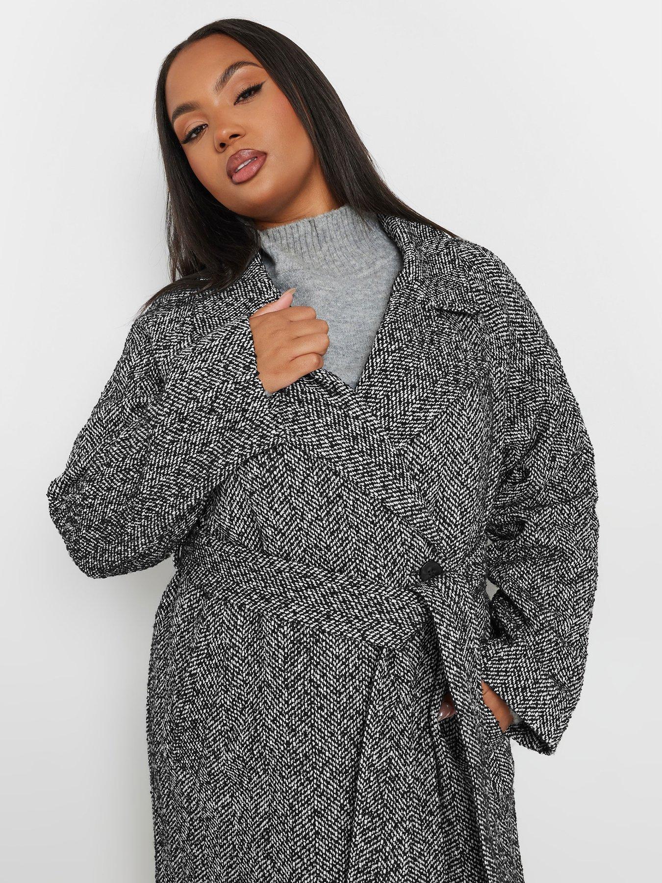 Image 4 of 4 of Yours Curve Maxi Wool Coat - Grey