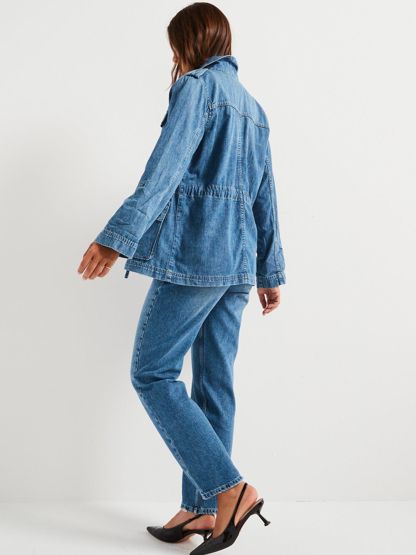Image 2 of 6 of Only Utility Denim Jacket - Medium Blue