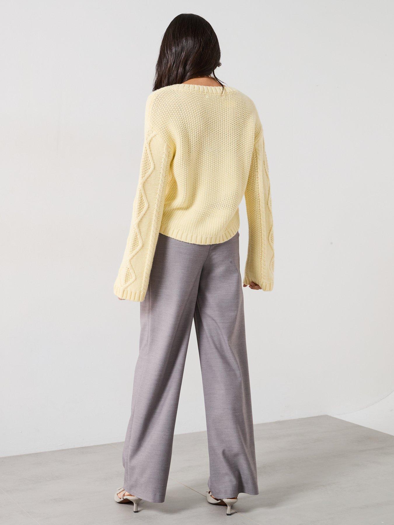 Image 2 of 5 of V by Very Pleated High Waist Trouser - Grey