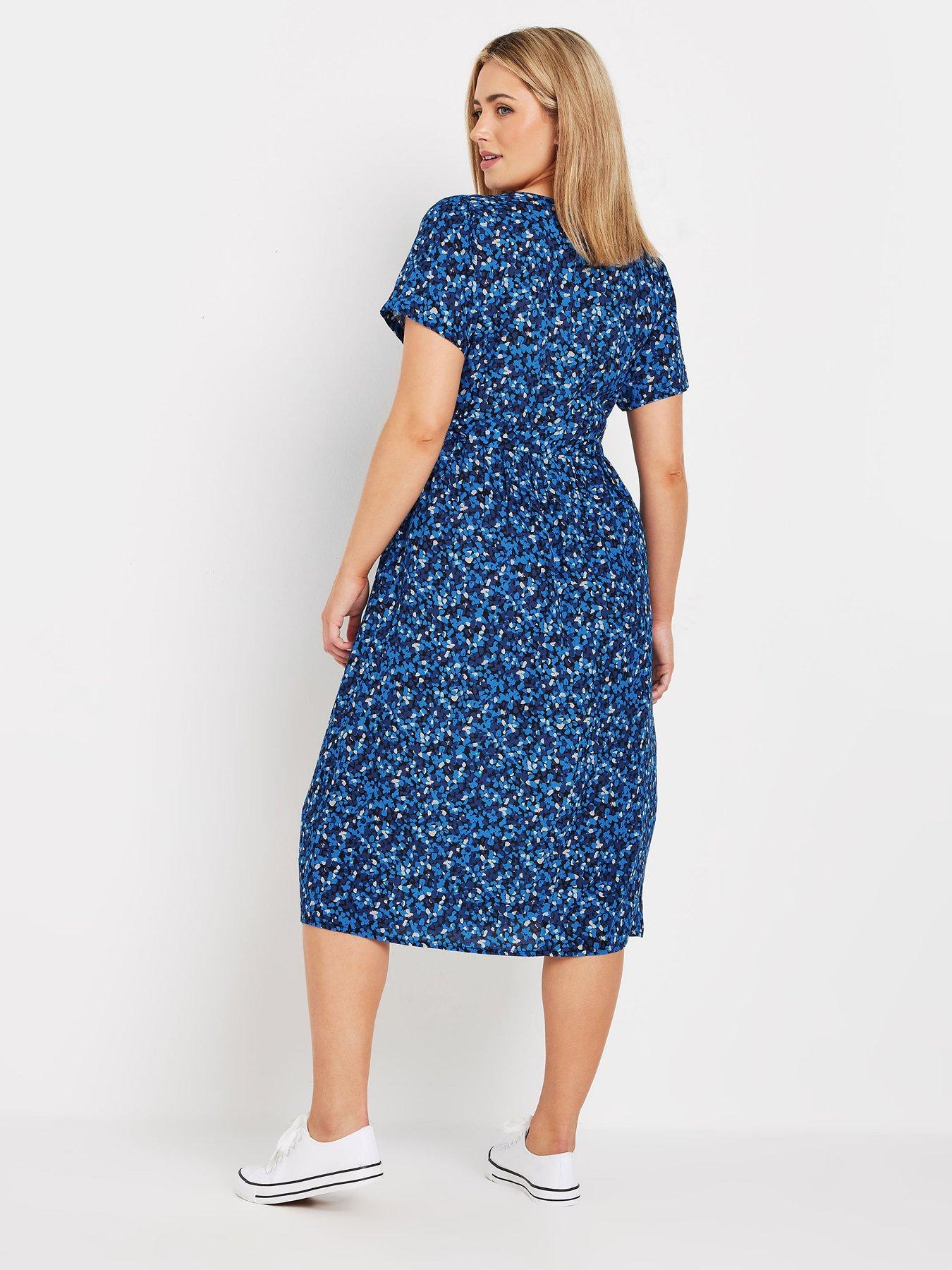 Image 2 of 4 of M&Co Spot Print Half Placket Midi Dress