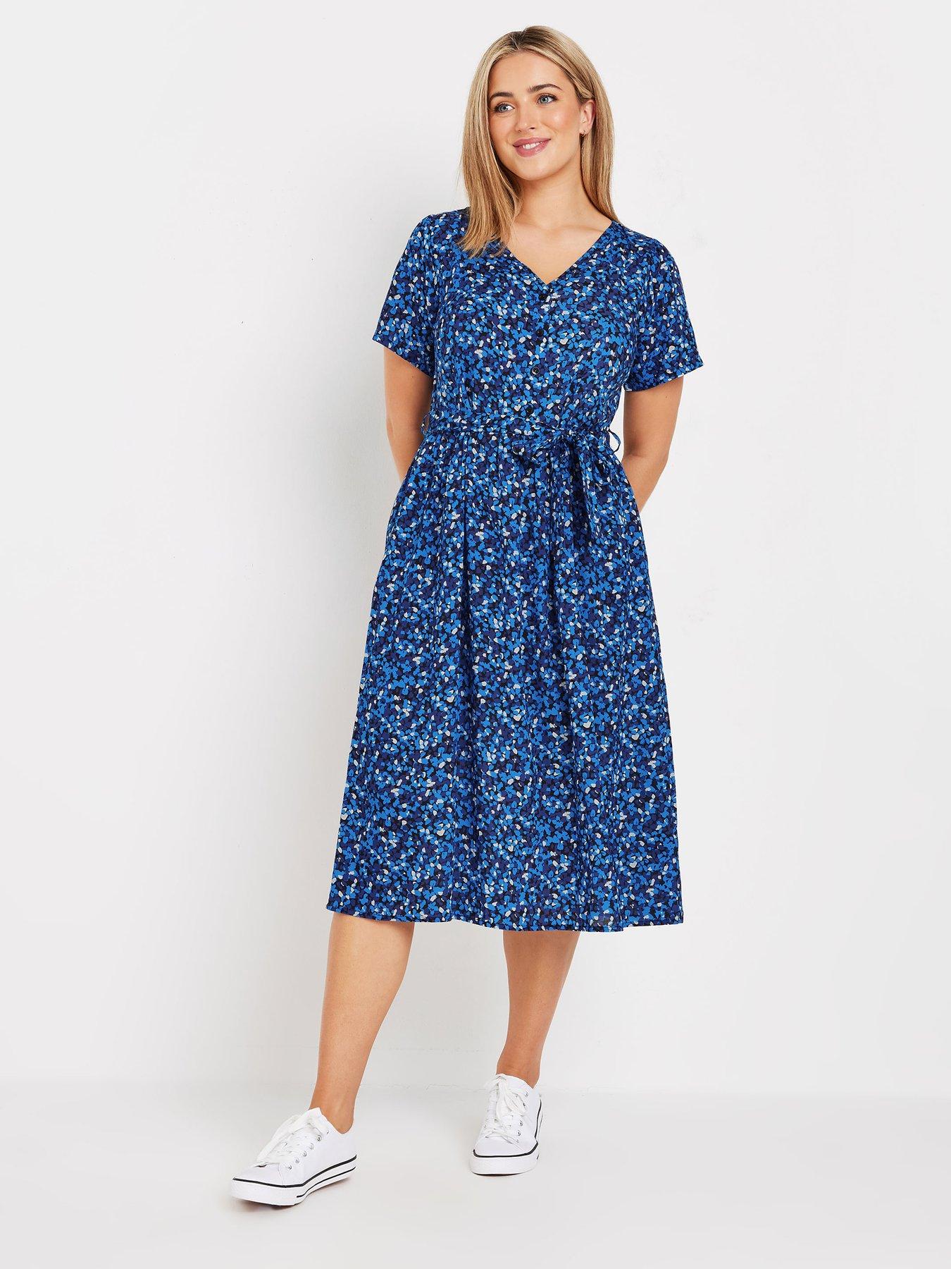 Image 3 of 4 of M&Co Spot Print Half Placket Midi Dress