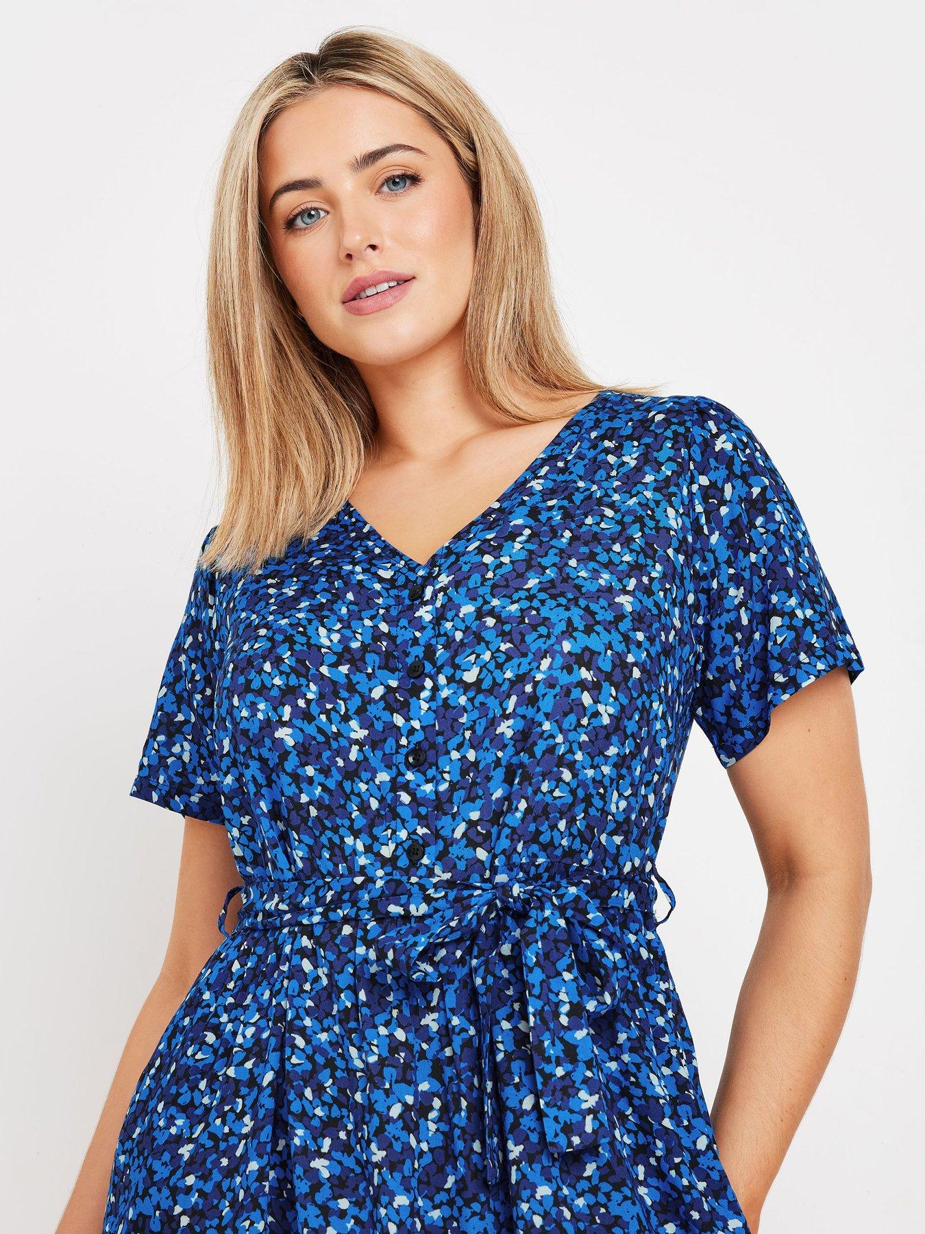 Image 4 of 4 of M&Co Spot Print Half Placket Midi Dress