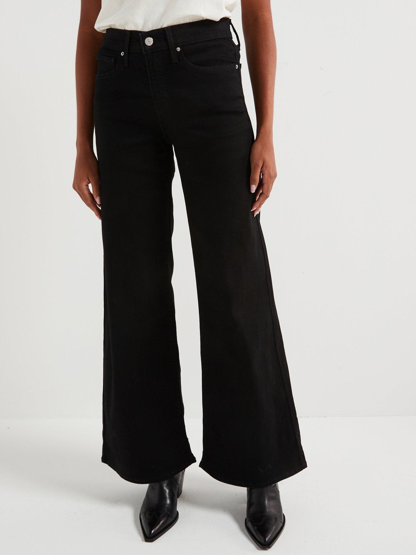 Levi's 318 Shaping Wide Leg, Black, Size 30, Inside Leg 32, Women