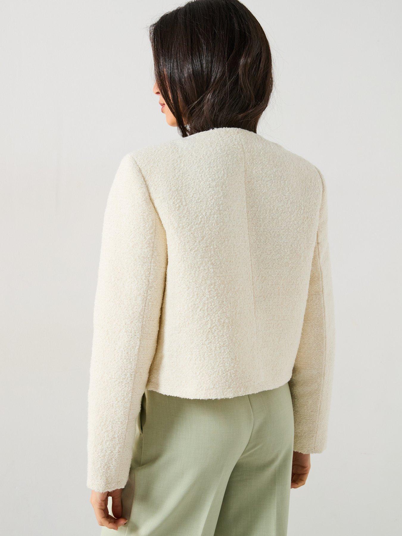 Image 2 of 6 of V by Very Textured Boucle Trophy Jacket - Cream