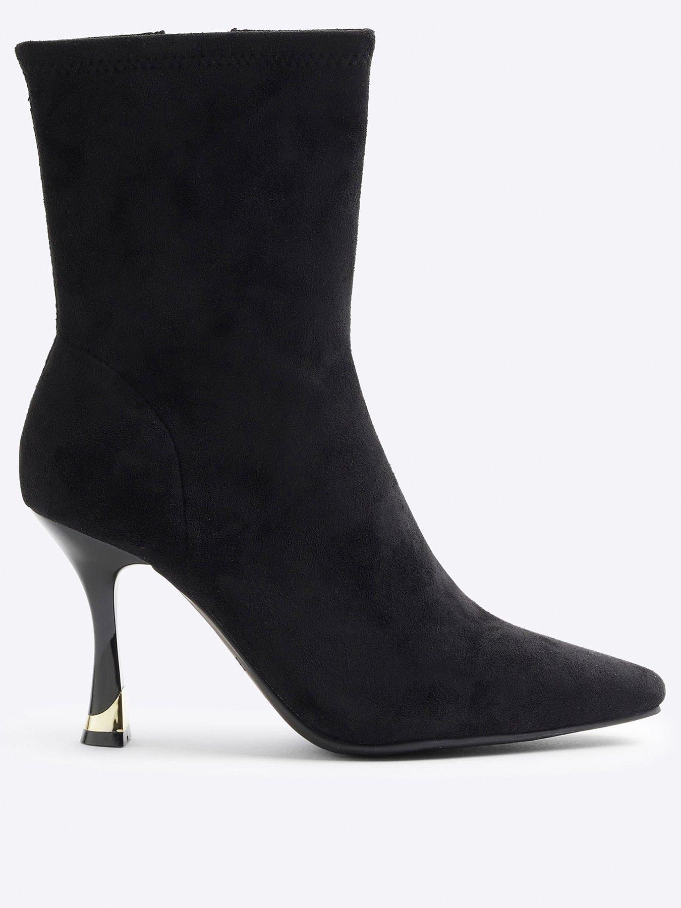 River island black suede boots sales
