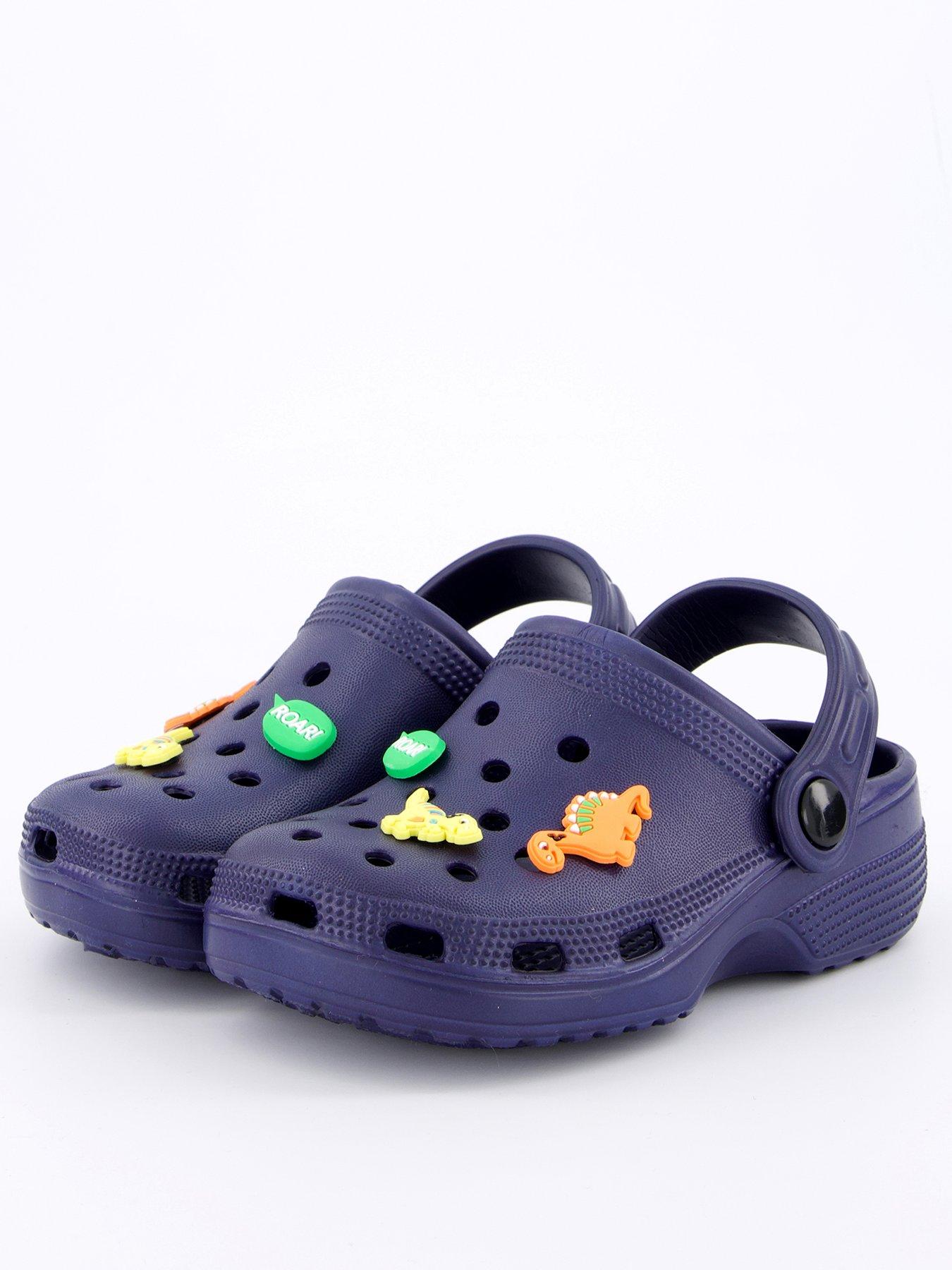 undefined Boys Removeable Faux Fur Lined Mule Sandal - Navy