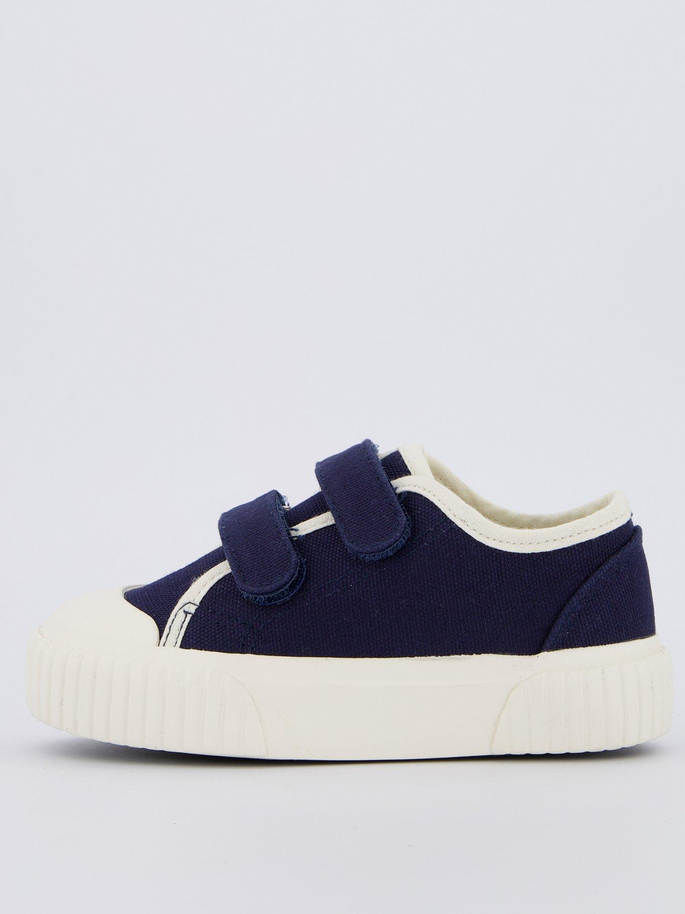 undefined Kids Canvas Twin Strap Pumps - Navy