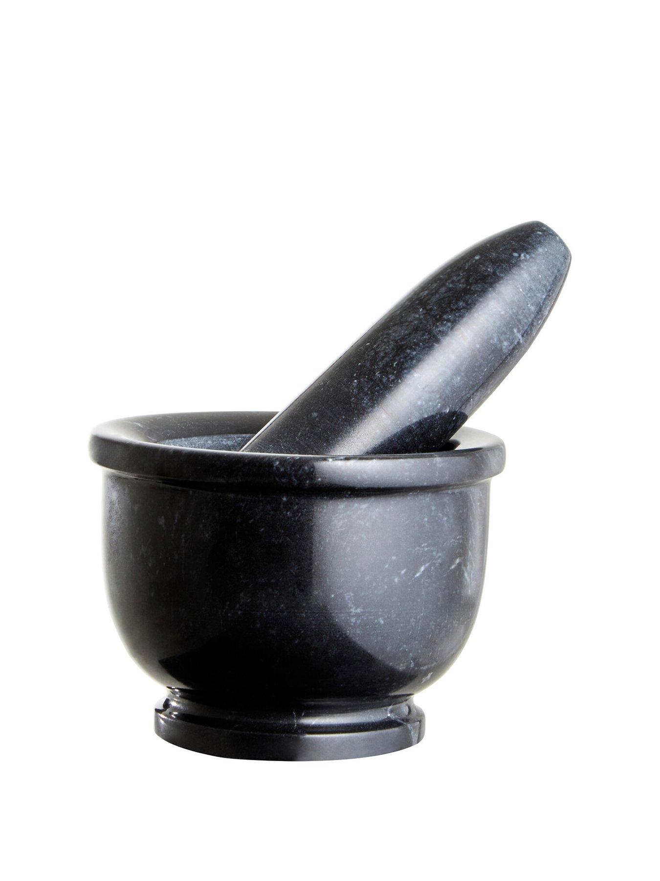 Product photograph of Premier Housewares Black Marble Pestle And Mortar With Rim from very.co.uk