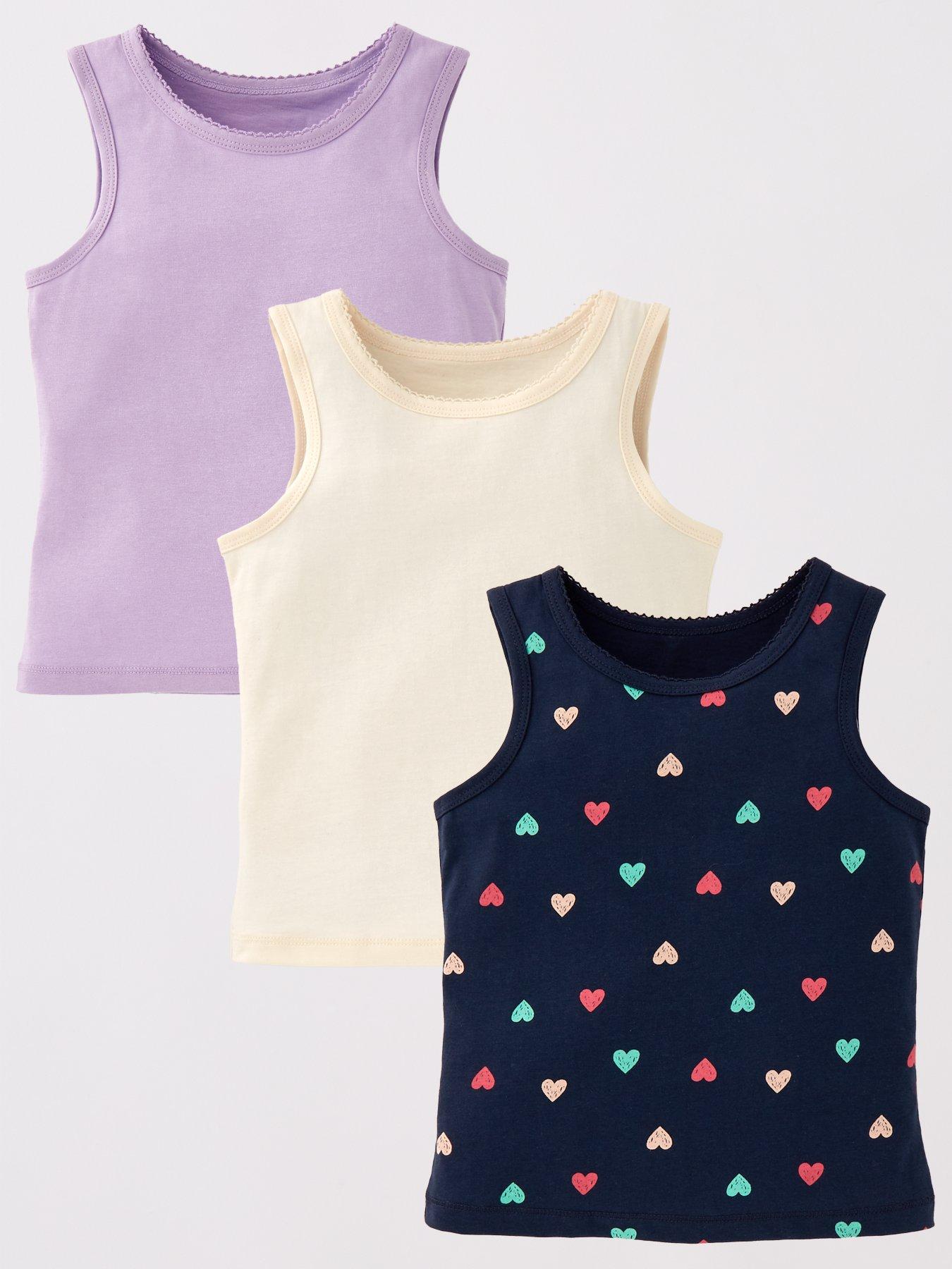 undefined Girls 3 Pack Heart Vests - Multi