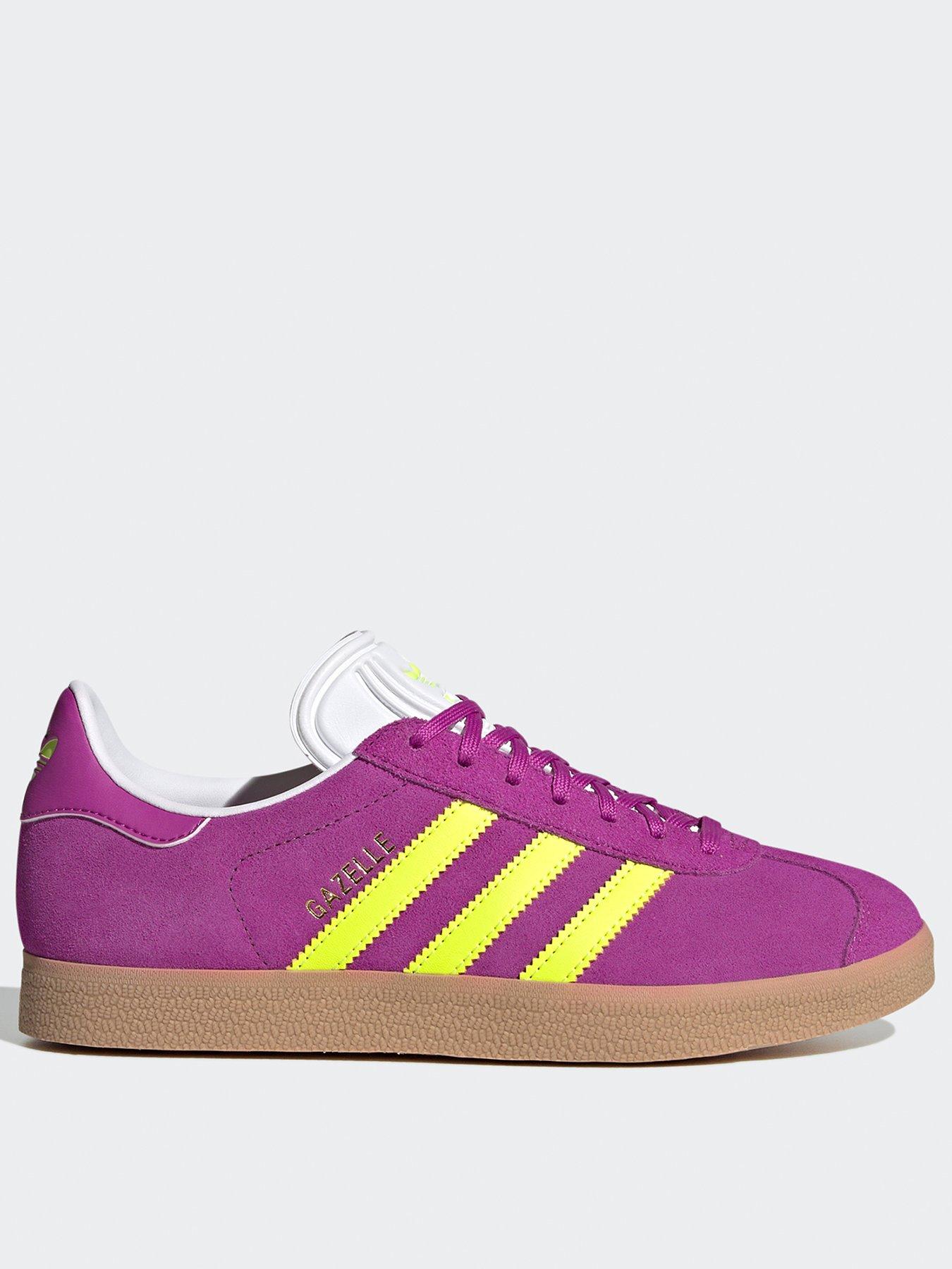 Womens Gazelle Trainers Purple Yellow