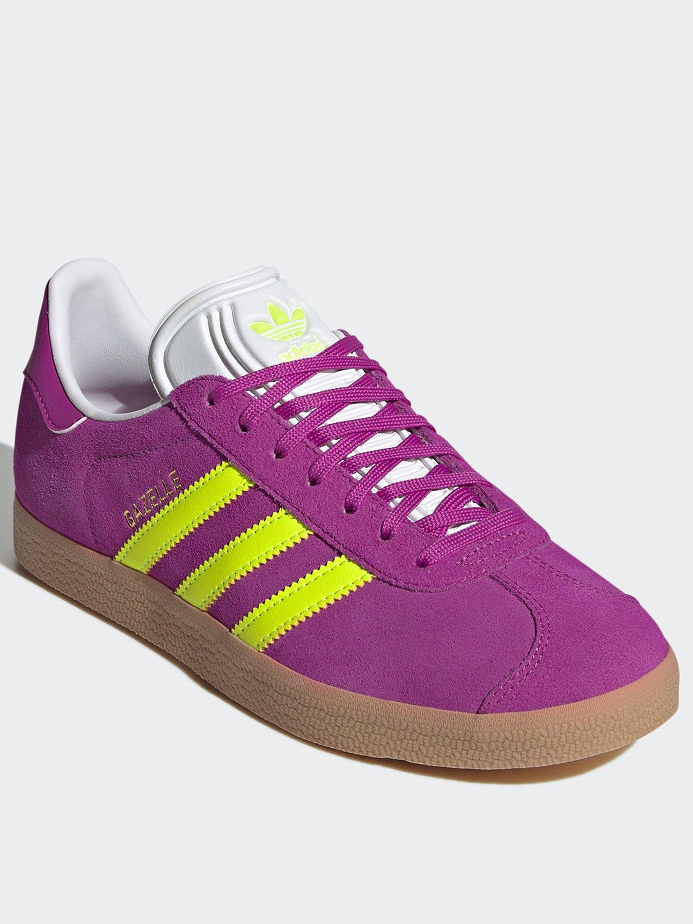 Womens Gazelle Trainers Purple Yellow