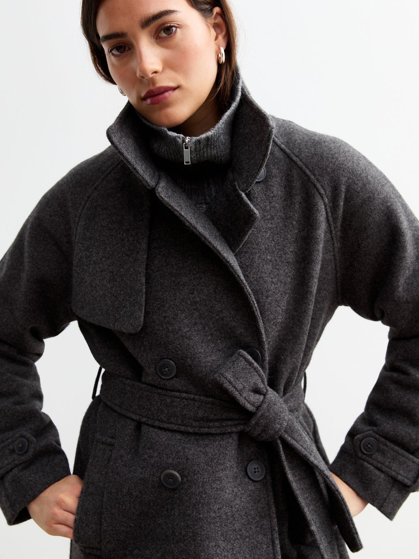 Funnel neck coat grey hotsell