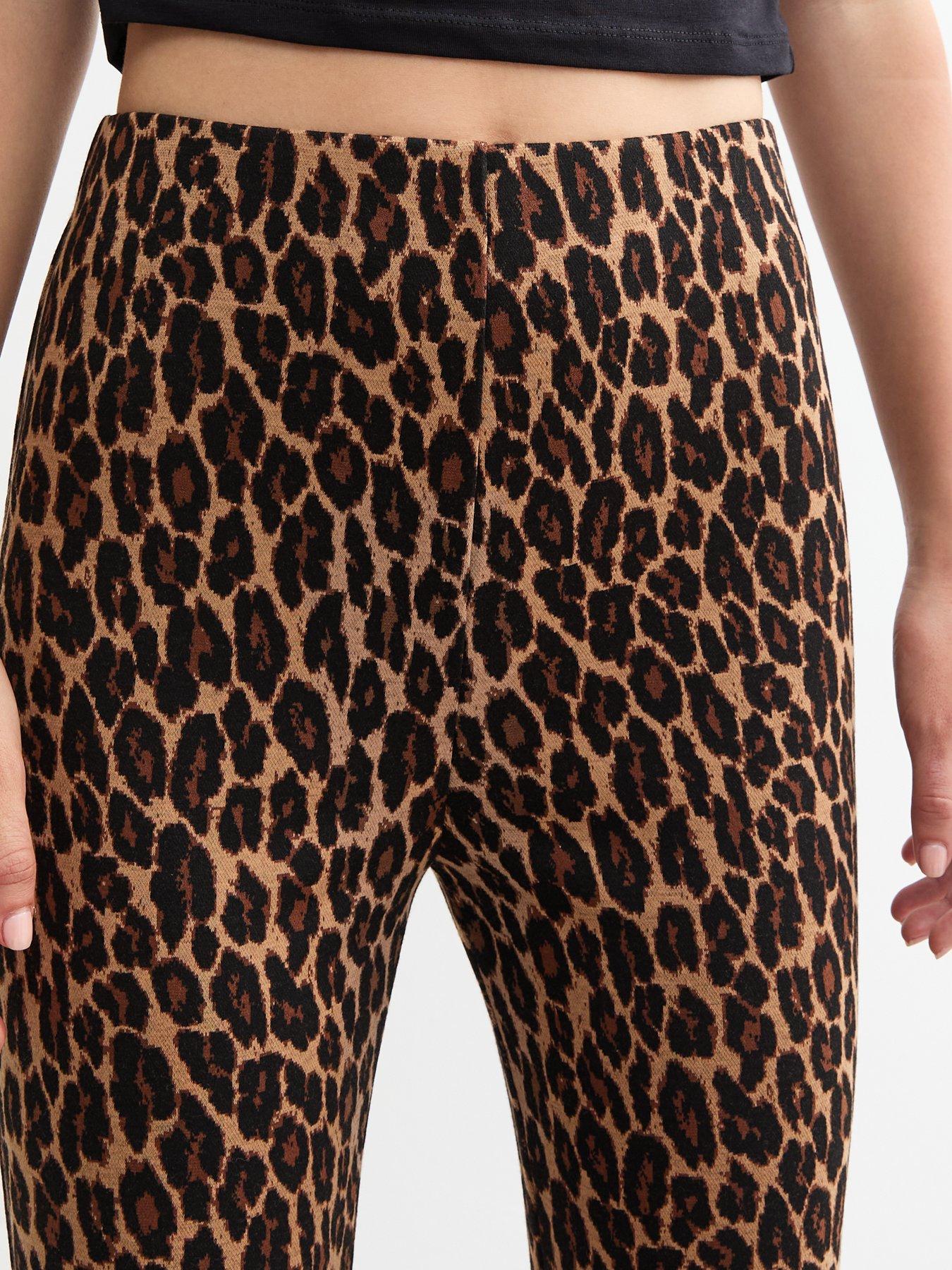 New Look Leopard Flared Trousers Brown Very
