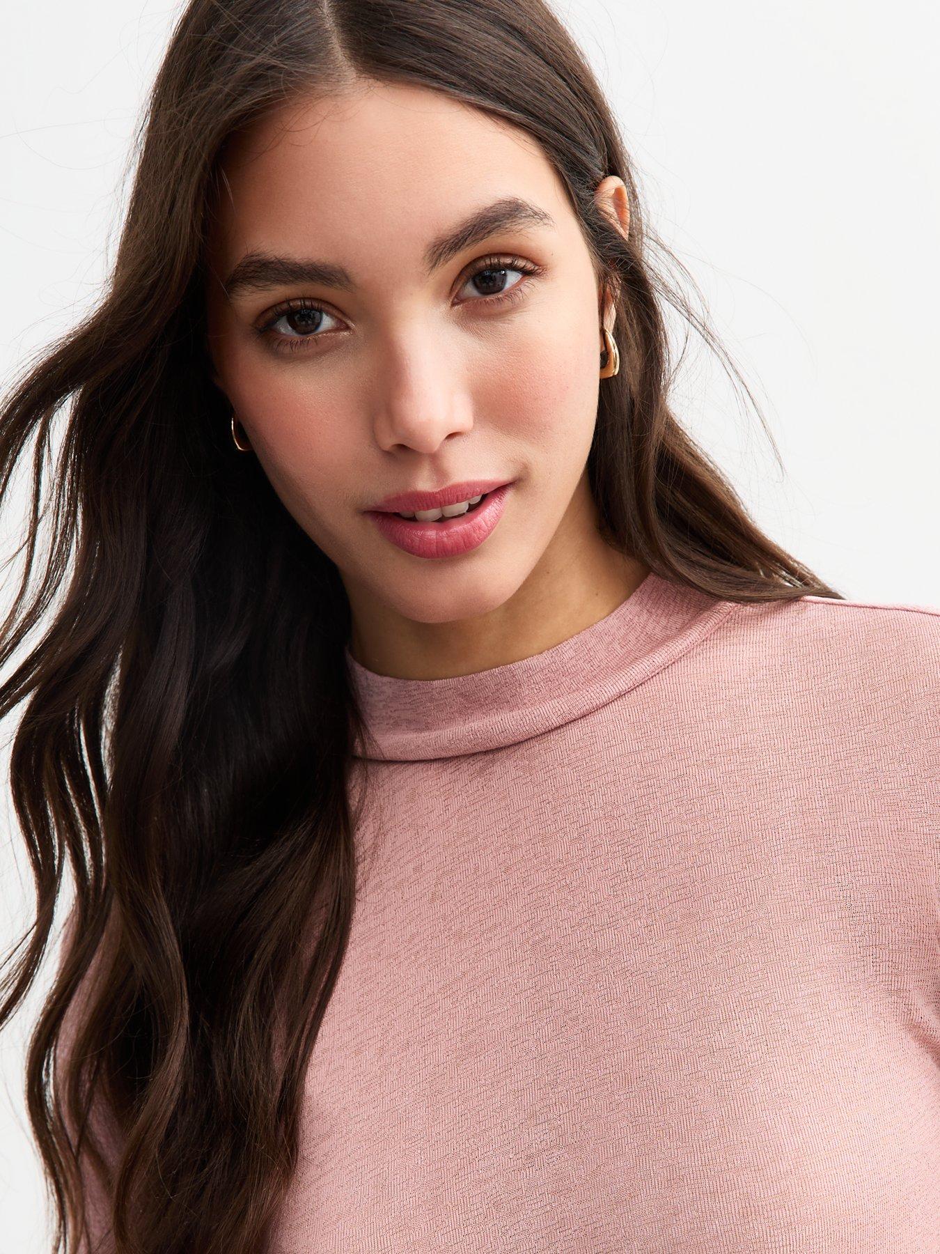 High Straight-Neck Top Pink main image 1