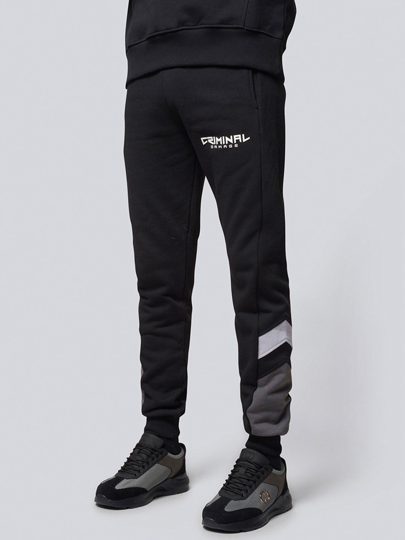 Image 1 of 5 of Criminal Damage Buxton Track Joggers - Black