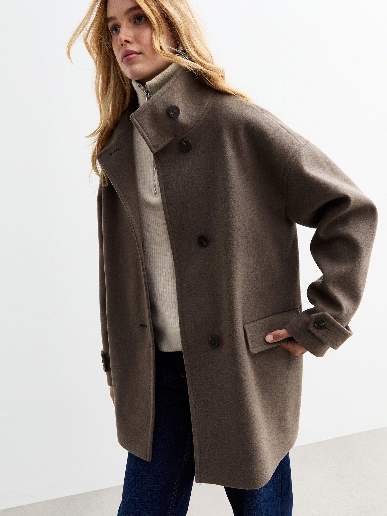 Long beige peacoat online