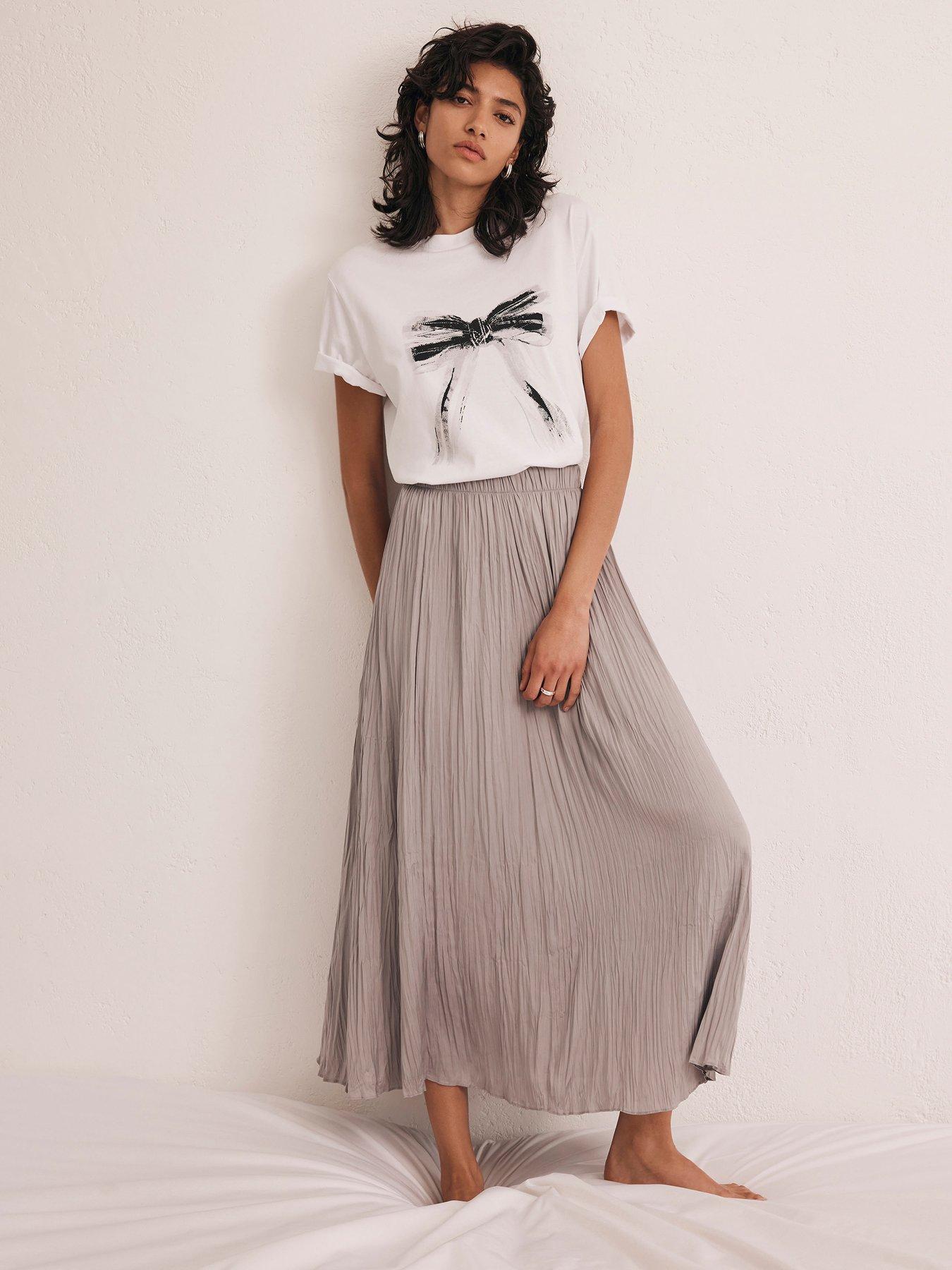 Gray velvet skirt best sale