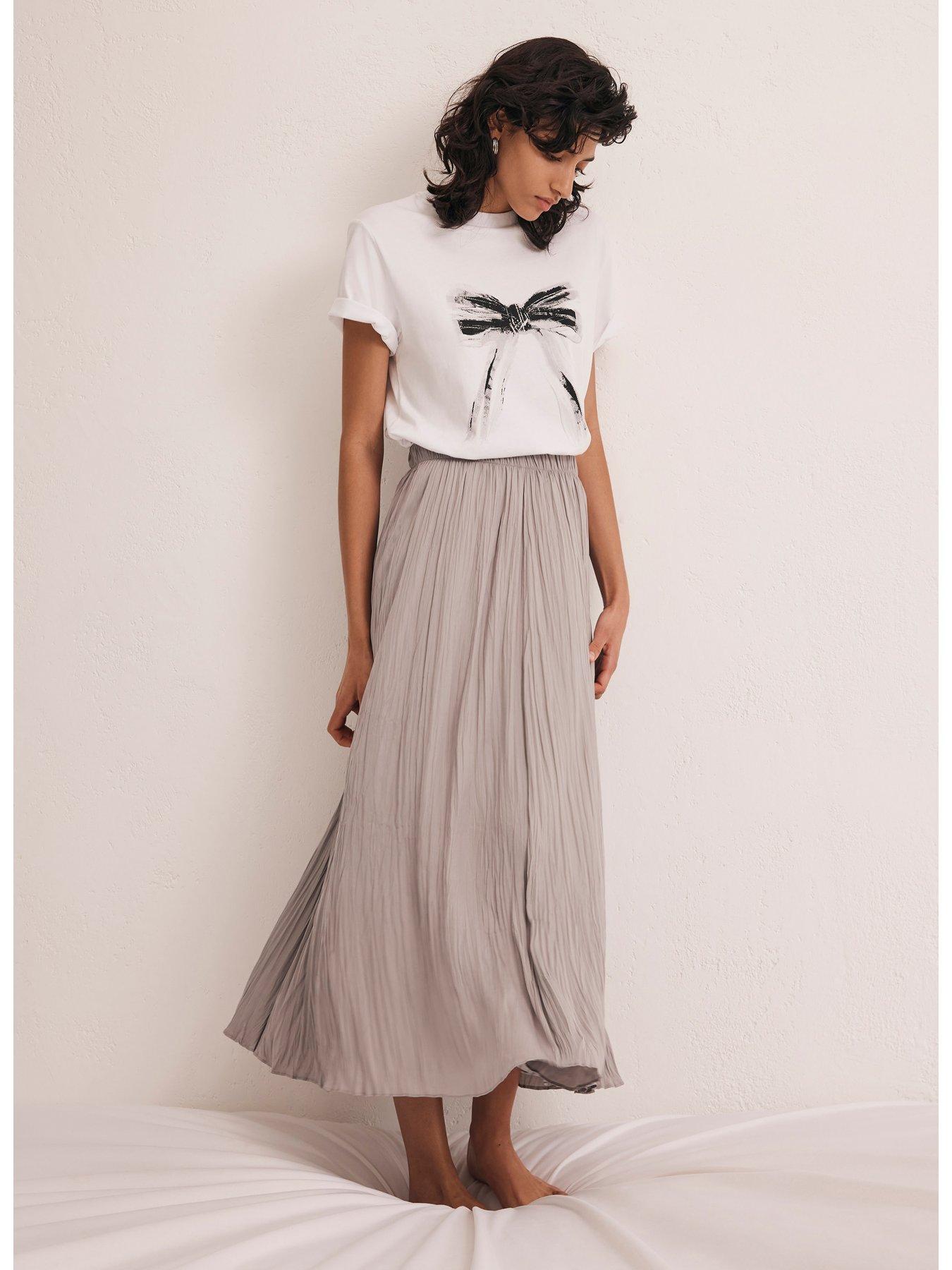 Black chiffon pleated skirt mint velvet hotsell