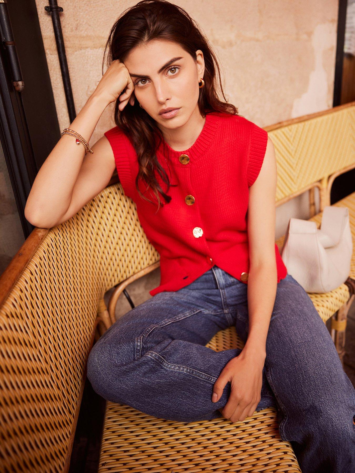 Mint Velvet Red Cotton Knit Top Very