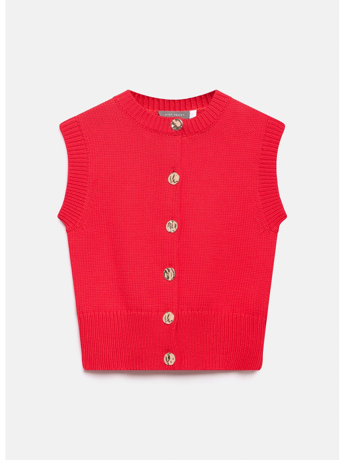 Red Cotton Knit Top