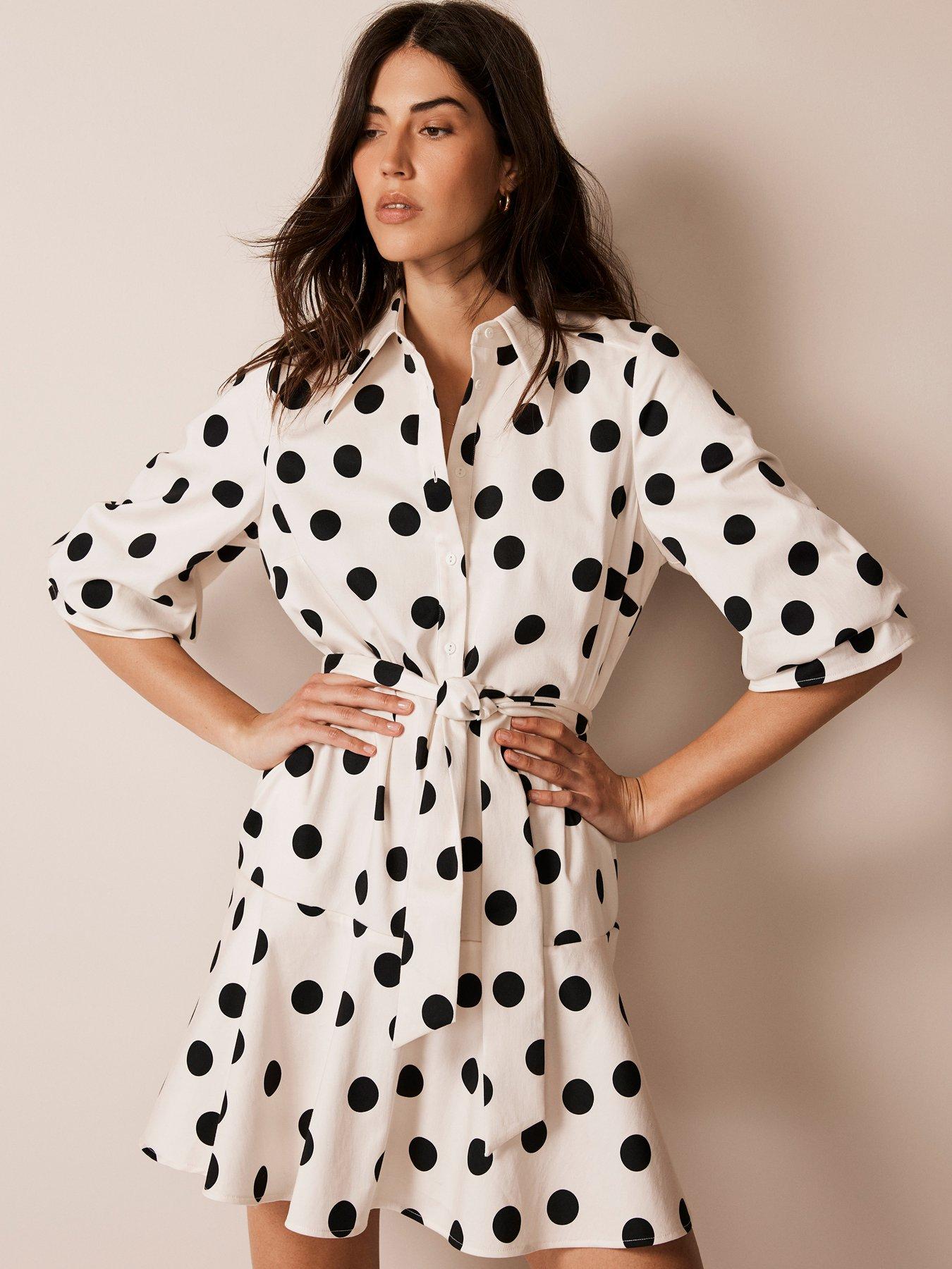 Mint velvet orange spot print shirt dress hotsell