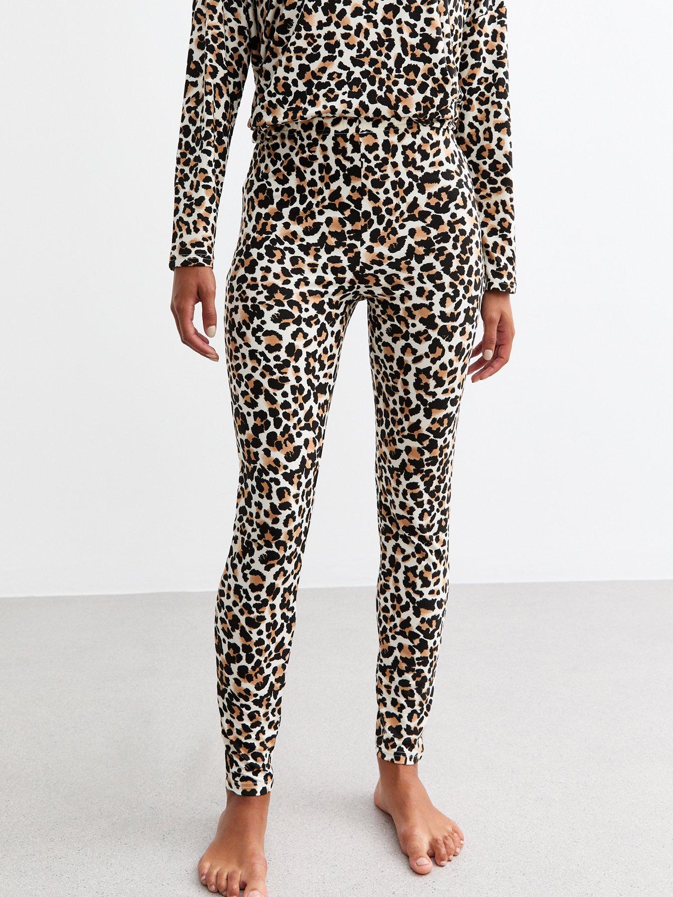 Image 6 of 6 of New Look Brown Soft Touch Leopard Print Pyjama Set