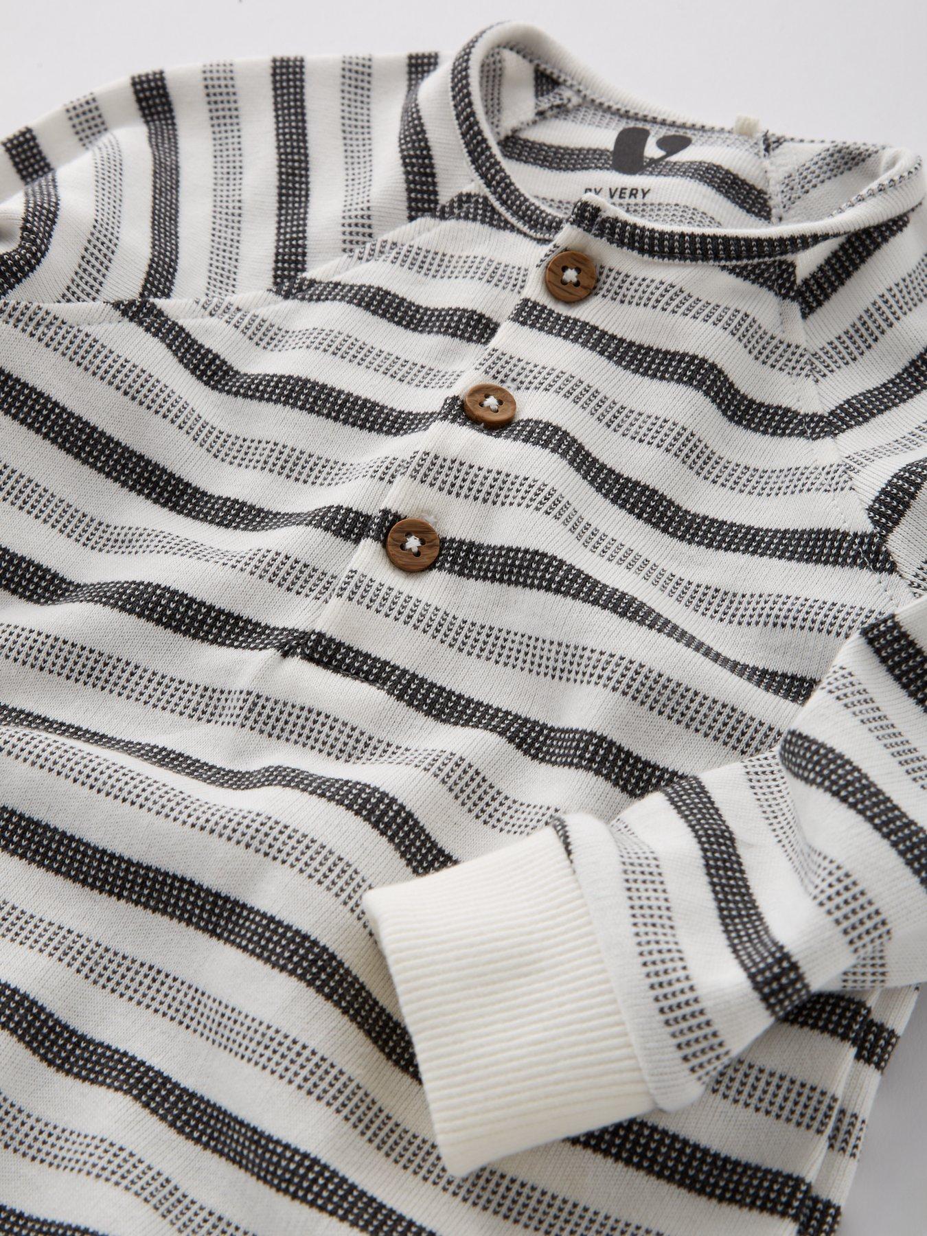 Image 3 of 4 of Mini V by Very Baby Boys Granddad Stripe Romper And Hat Set - Multi