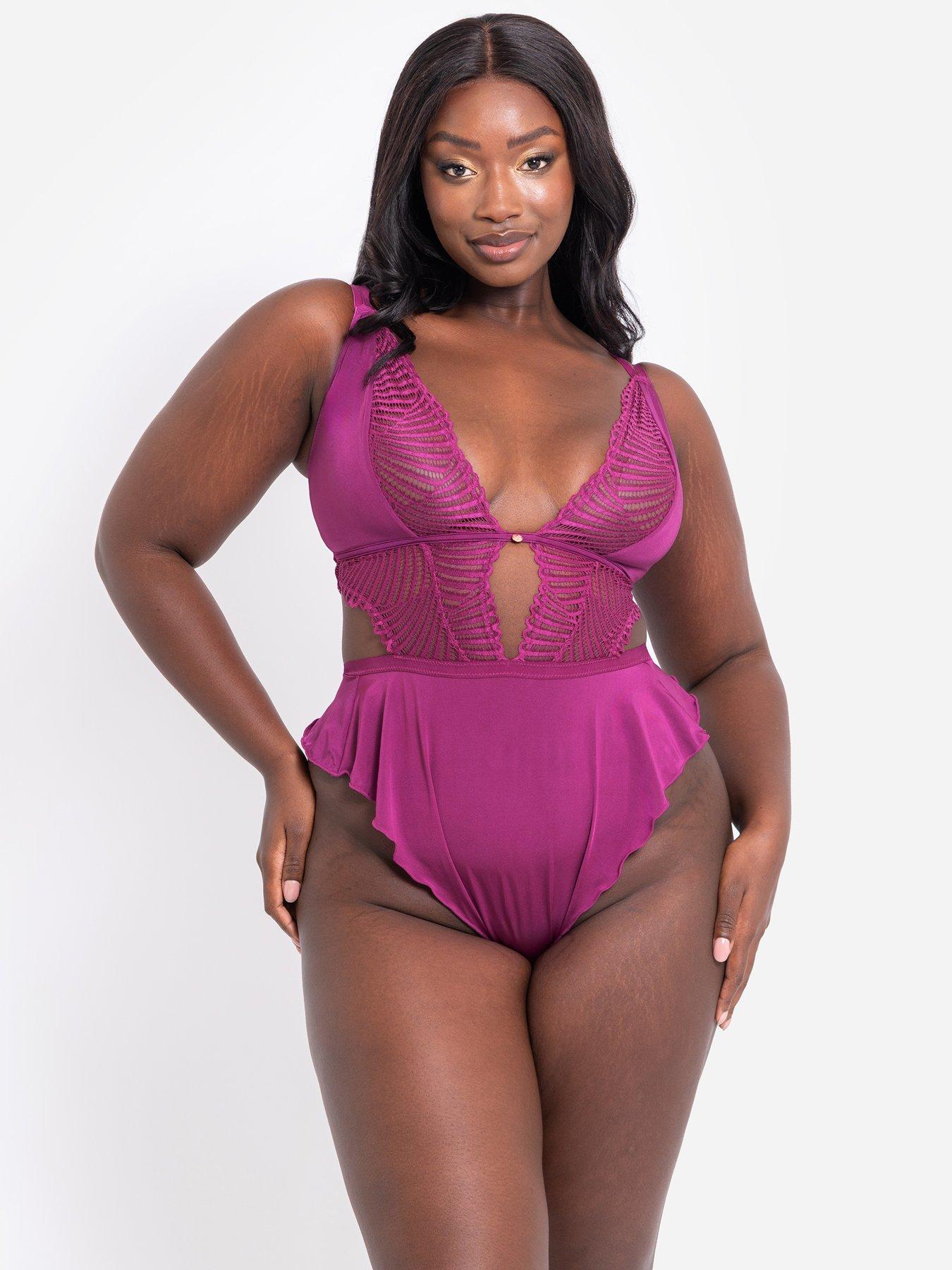 undefined Scantilly By Curvy Kate After Hours Stretch Lace Teddy - Orchid