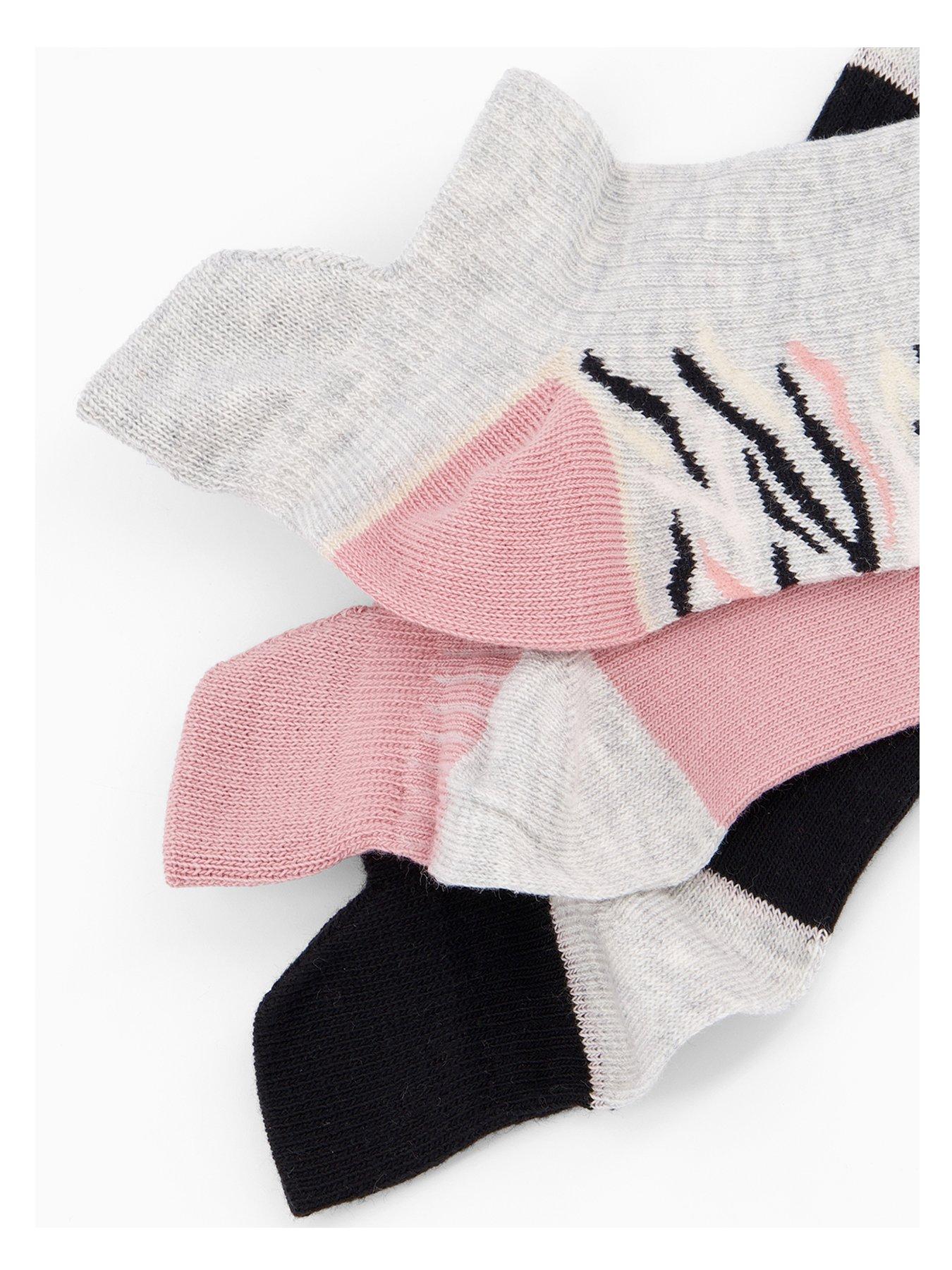 Image 3 of 4 of V by Very Girls 3 Pack Animal Ankle Sports Socks - Multi