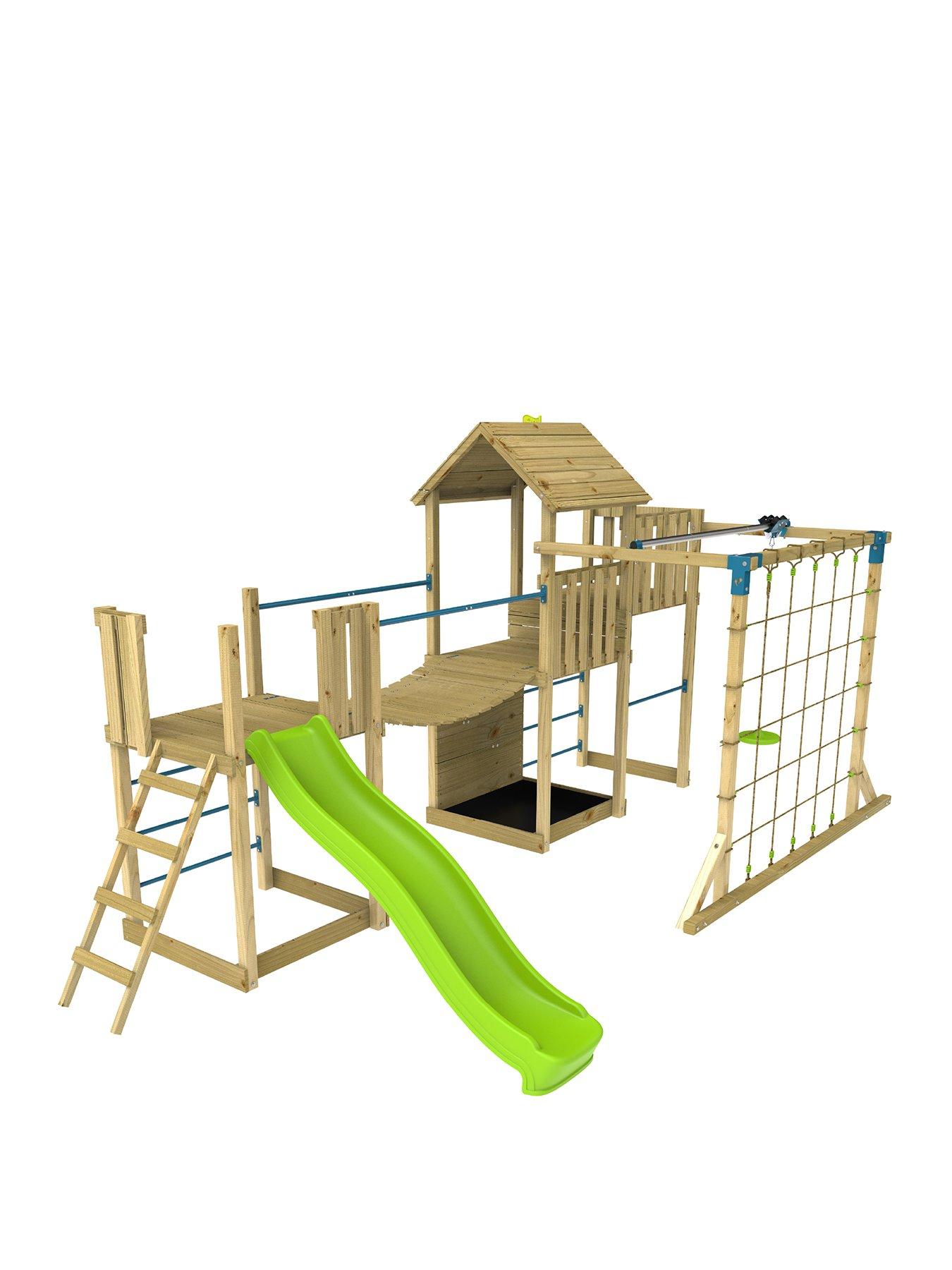 TP Skywood Wooden Climbing Frame including Sky Deck, Zipline & Slide
