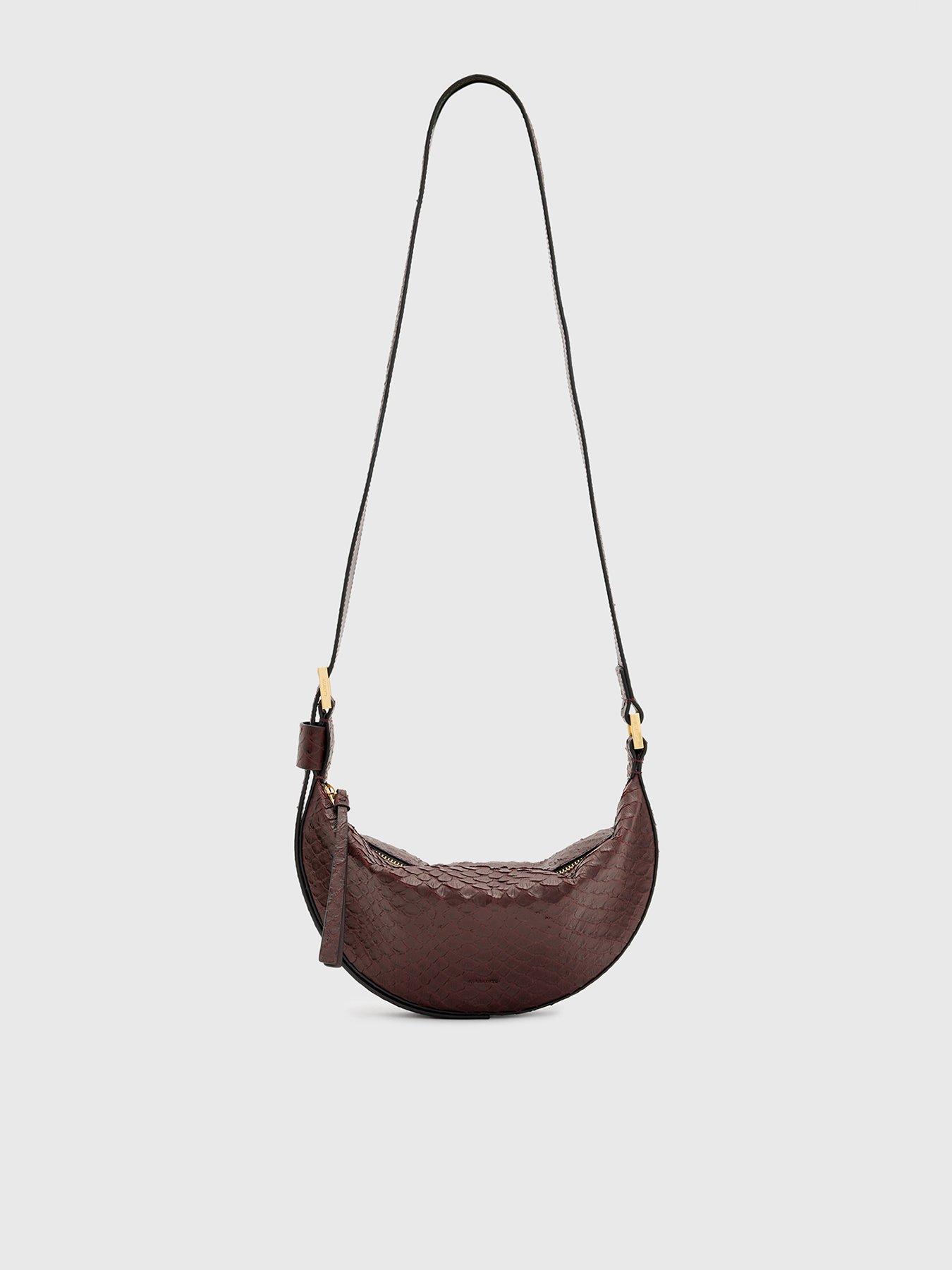 undefined Half Moon Snake Effect Leather Bag