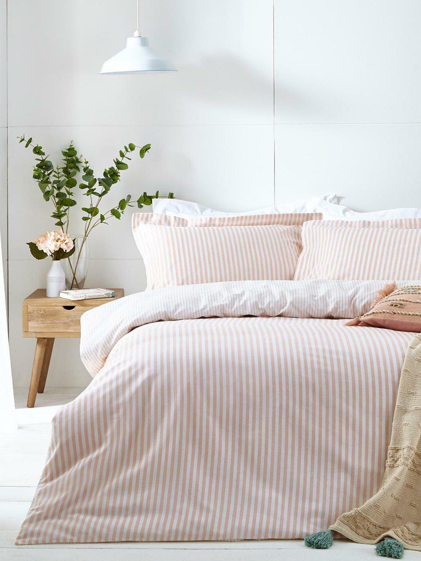 Yard Hebden Stripe 100% Cotton Duvet Set Blush