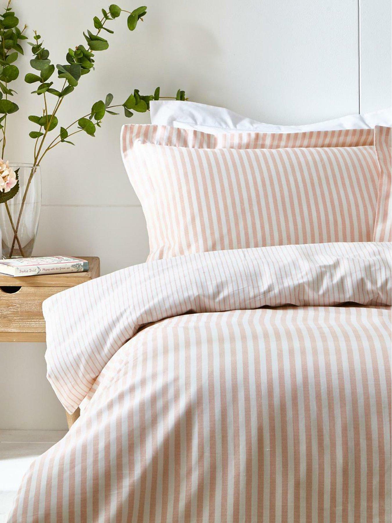 Image 3 of 4 of Yard Hebden Stripe 100% Cotton Duvet Set Blush