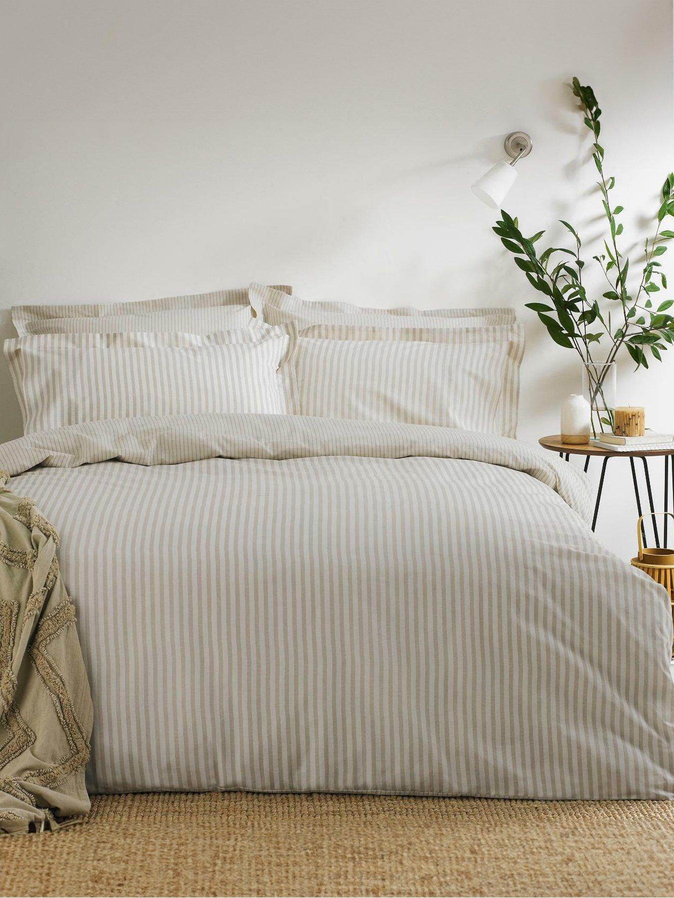 Product photograph of Yard Hebden 100 Cotton Duvet Cover Set - Natural from very.co.uk