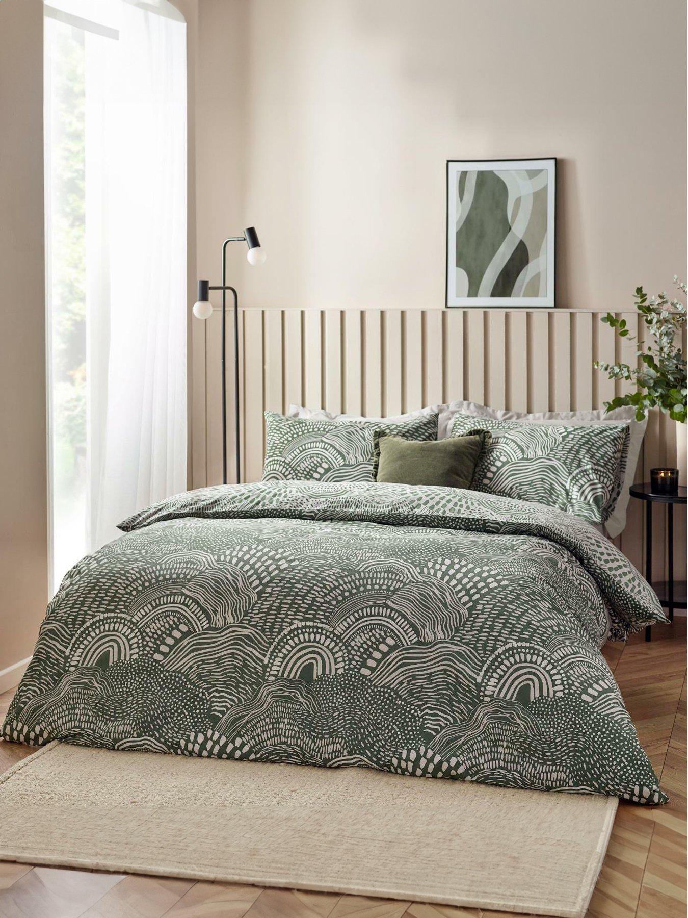 Product photograph of Hoem Nola Duvet Cover Set - Olive from very.co.uk