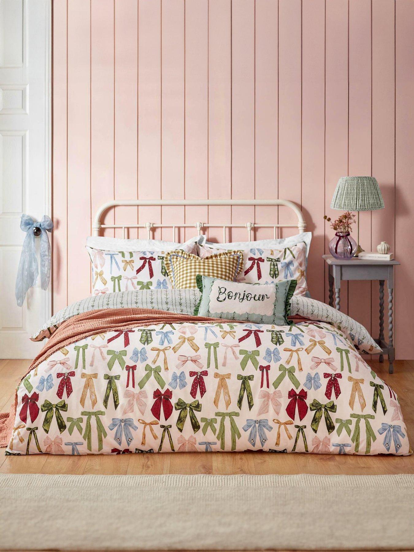 Furn Noortje Bows Duvet Set Silk Pink