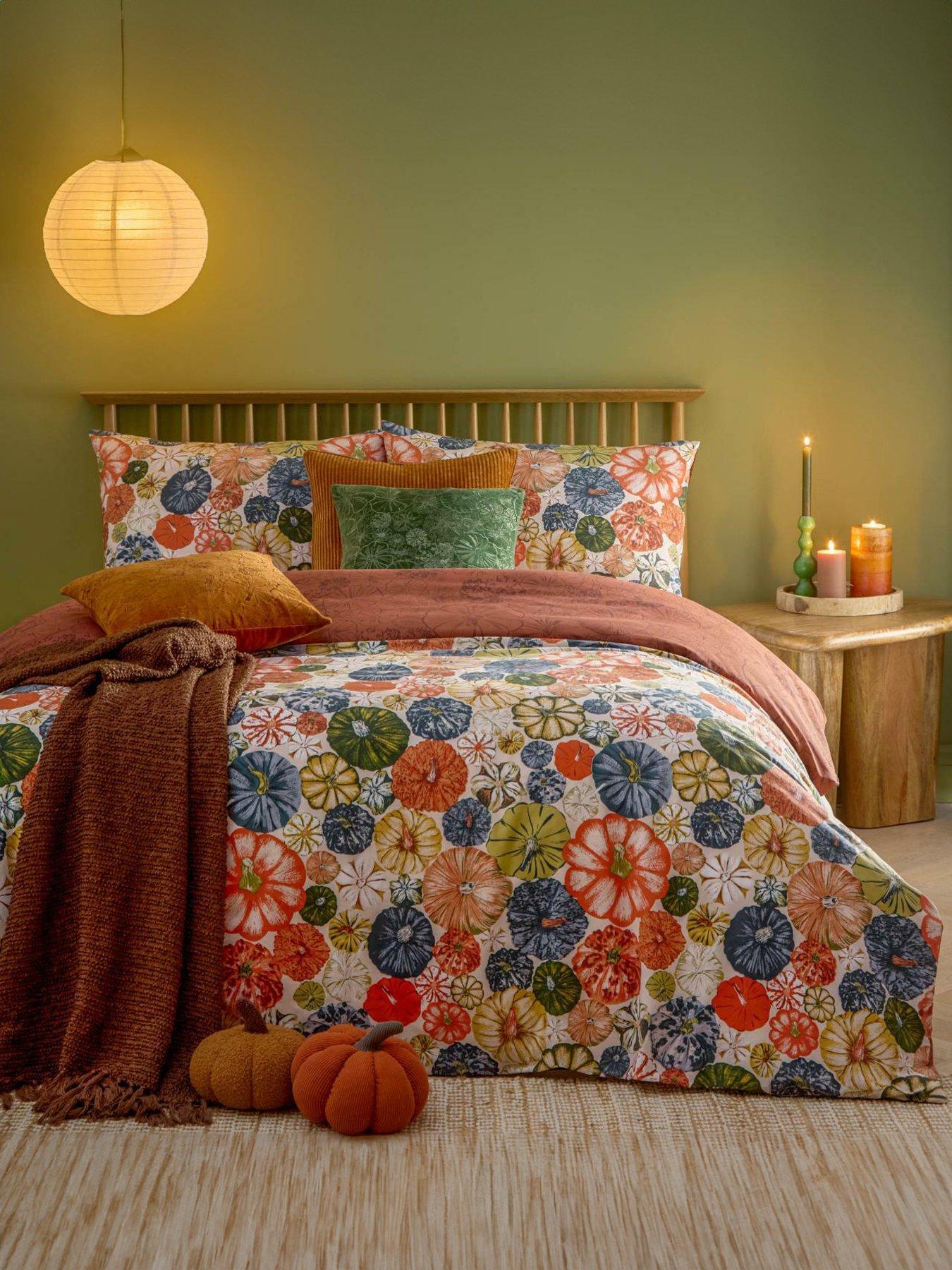 Product photograph of Furn Picking Patch Duvet Set Pecan- King from very.co.uk