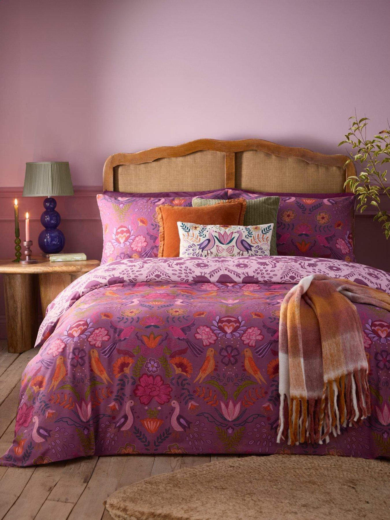 Product photograph of Furn Broderie Duvet Set Damson- Double from very.co.uk