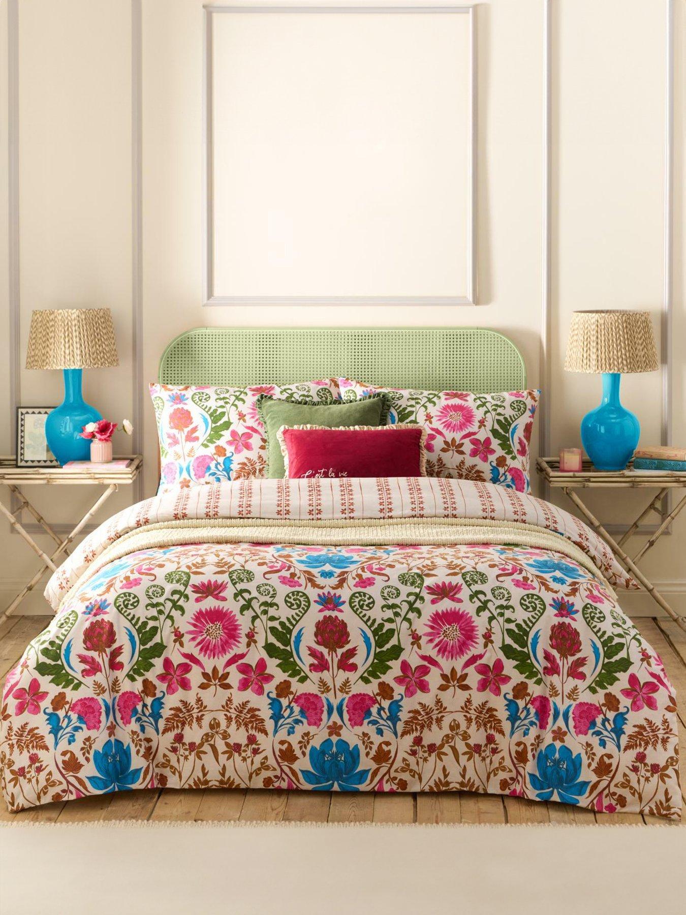 Product photograph of Furn Curious Lotus Duvet Set Linen- Double from very.co.uk