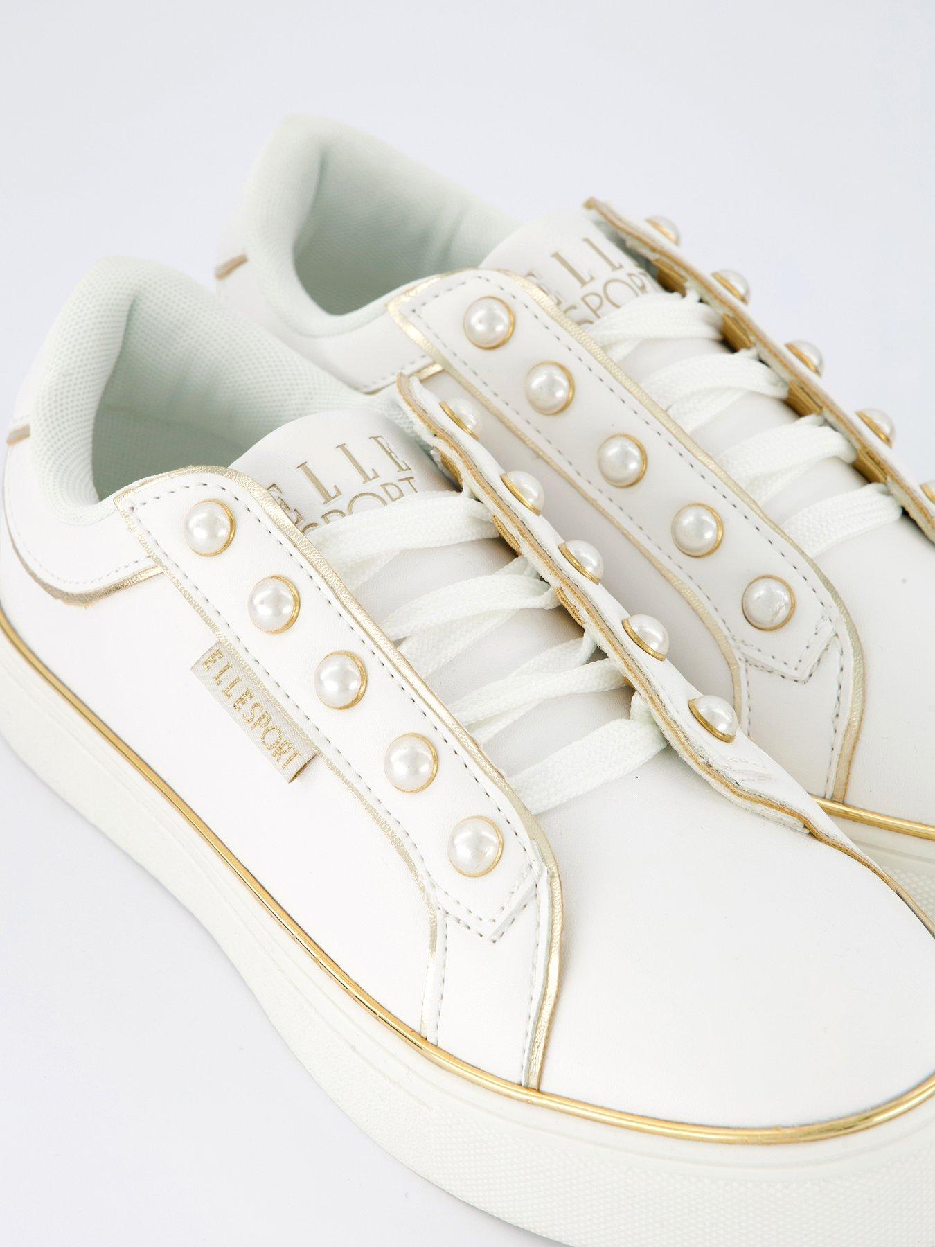 Elle Sport Pearl Embellished Trainers White Very