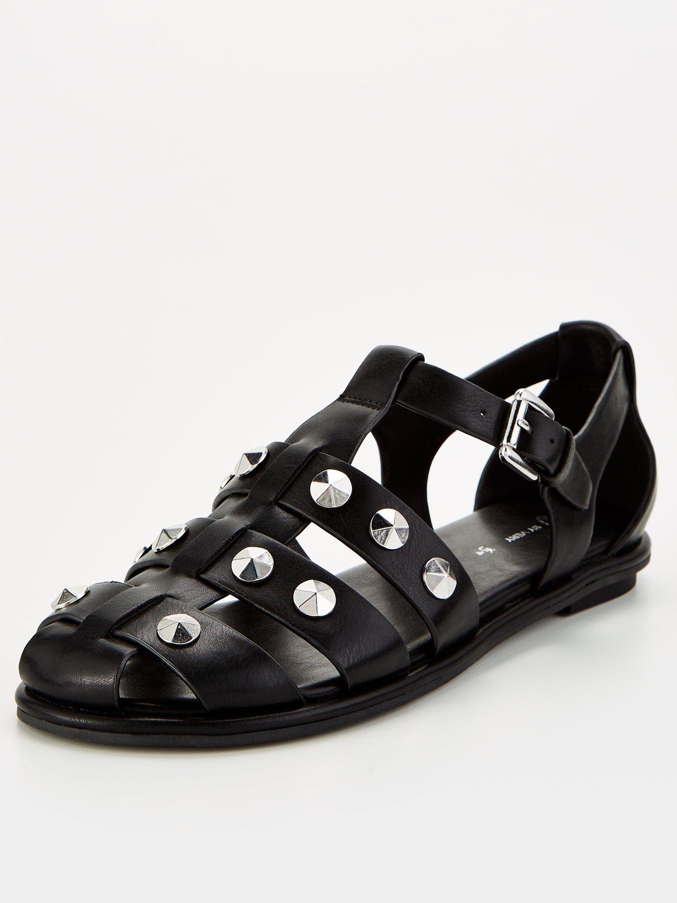 Image 4 of 8 of V by Very Fisherman's Sandal With Studs - Black