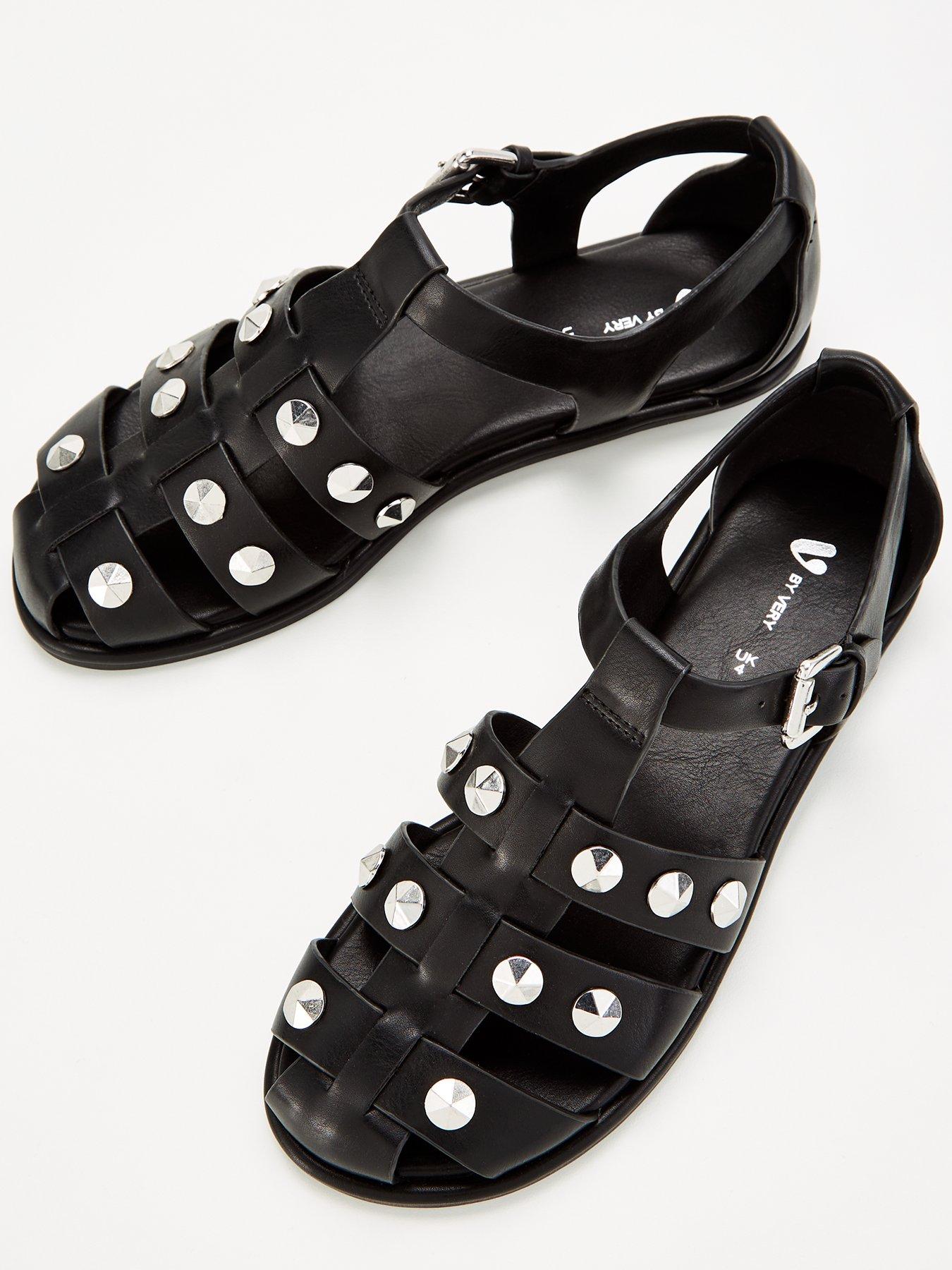 Image 5 of 8 of V by Very Fisherman's Sandal With Studs - Black