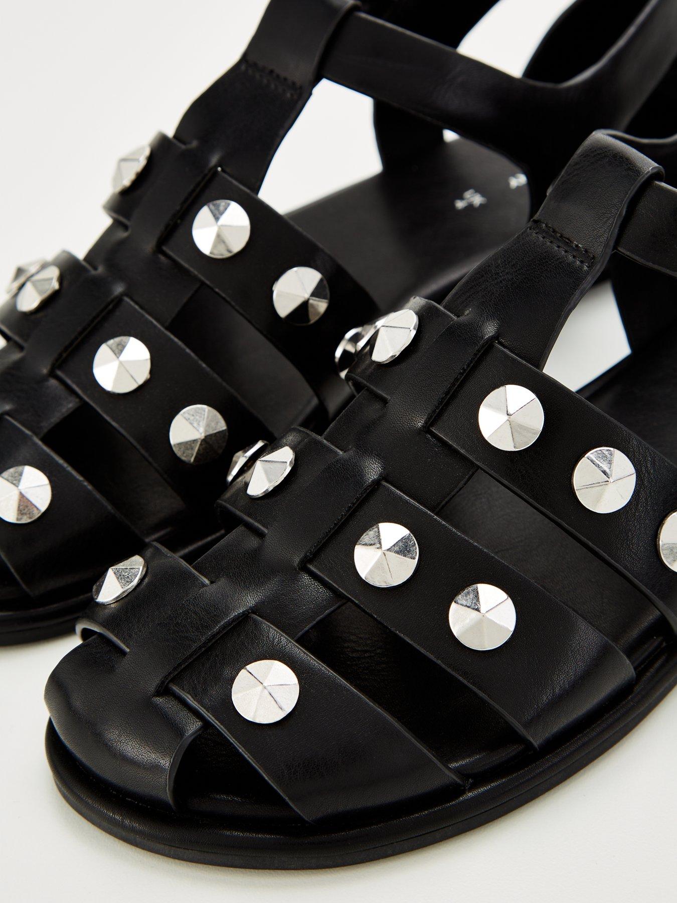 Image 7 of 8 of V by Very Fisherman's Sandal With Studs - Black
