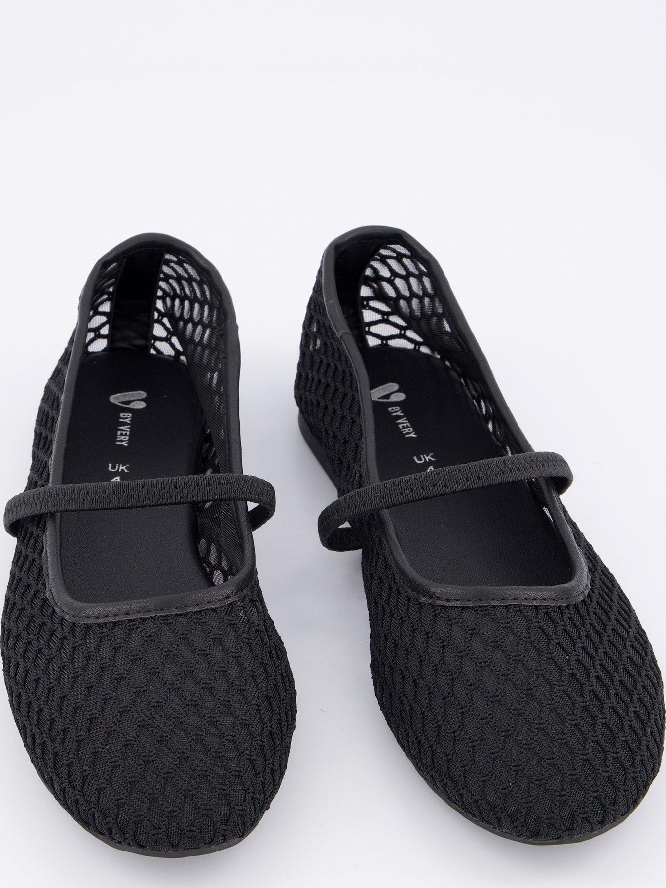 Image 3 of 6 of V by Very Mesh Round Toe Ballerina Shoes - Black