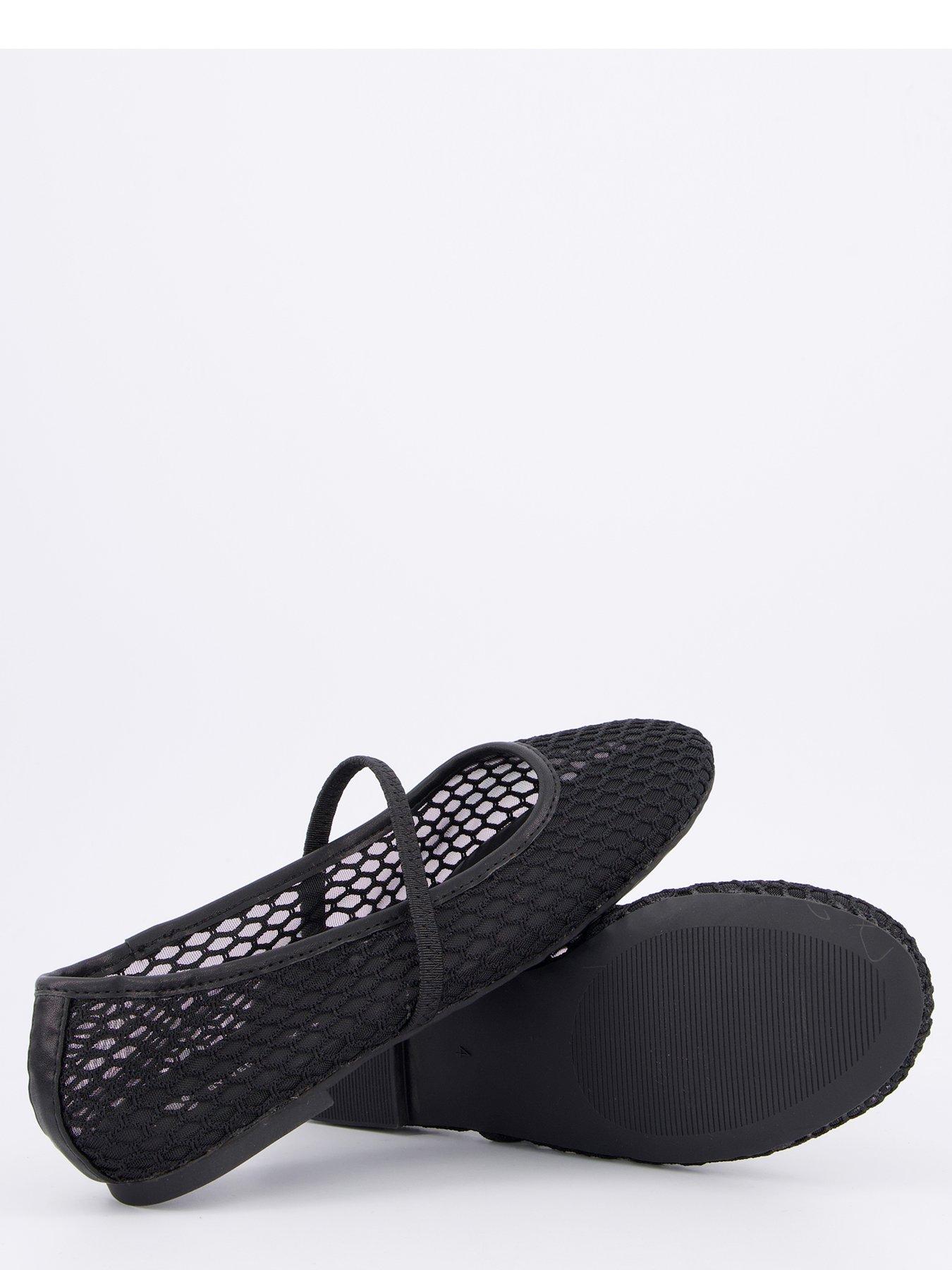 Image 4 of 6 of V by Very Mesh Round Toe Ballerina Shoes - Black