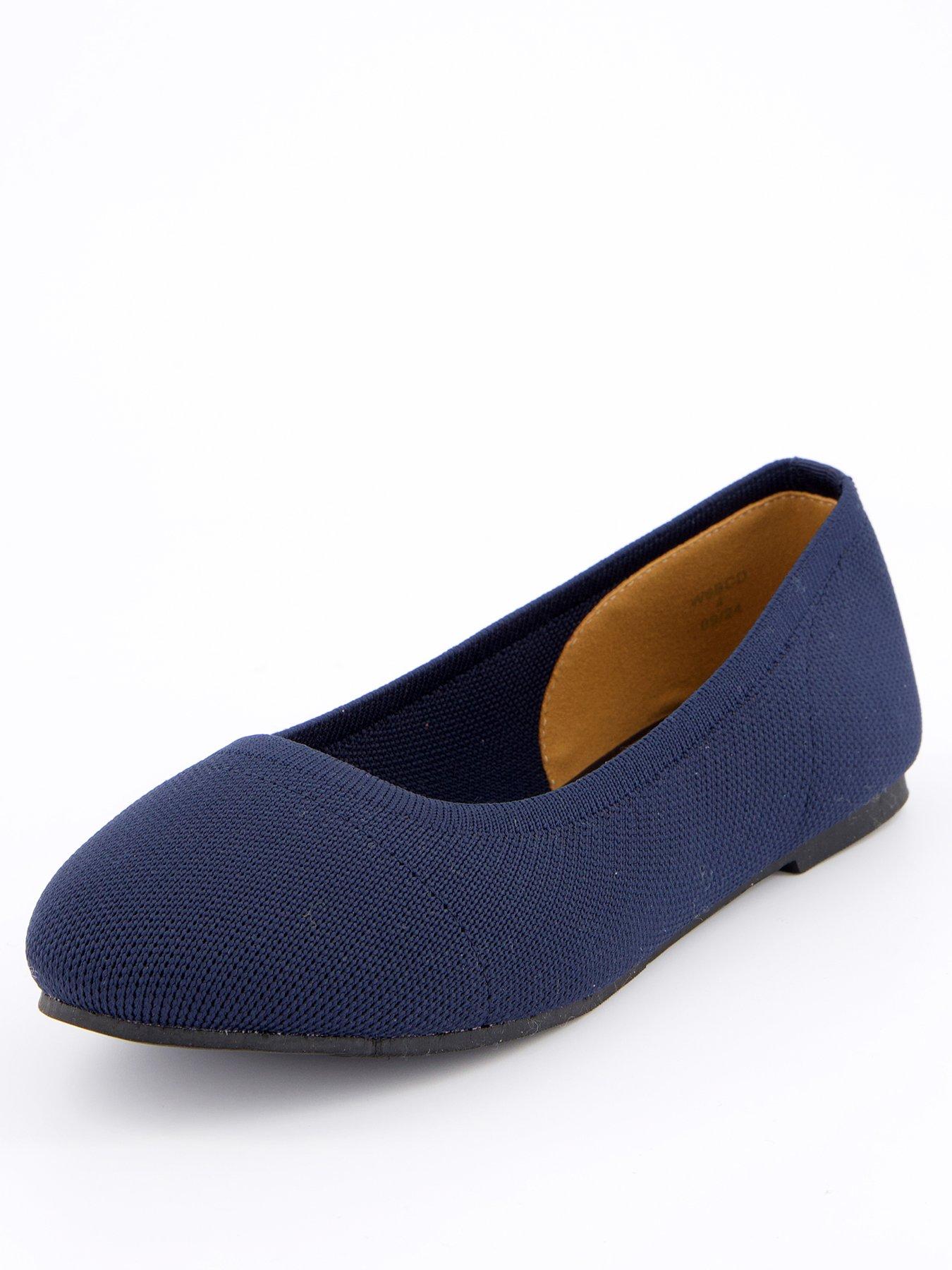 Image 2 of 5 of V by Very Comfort Comfort Knitted&nbsp;Ballerina - Navy