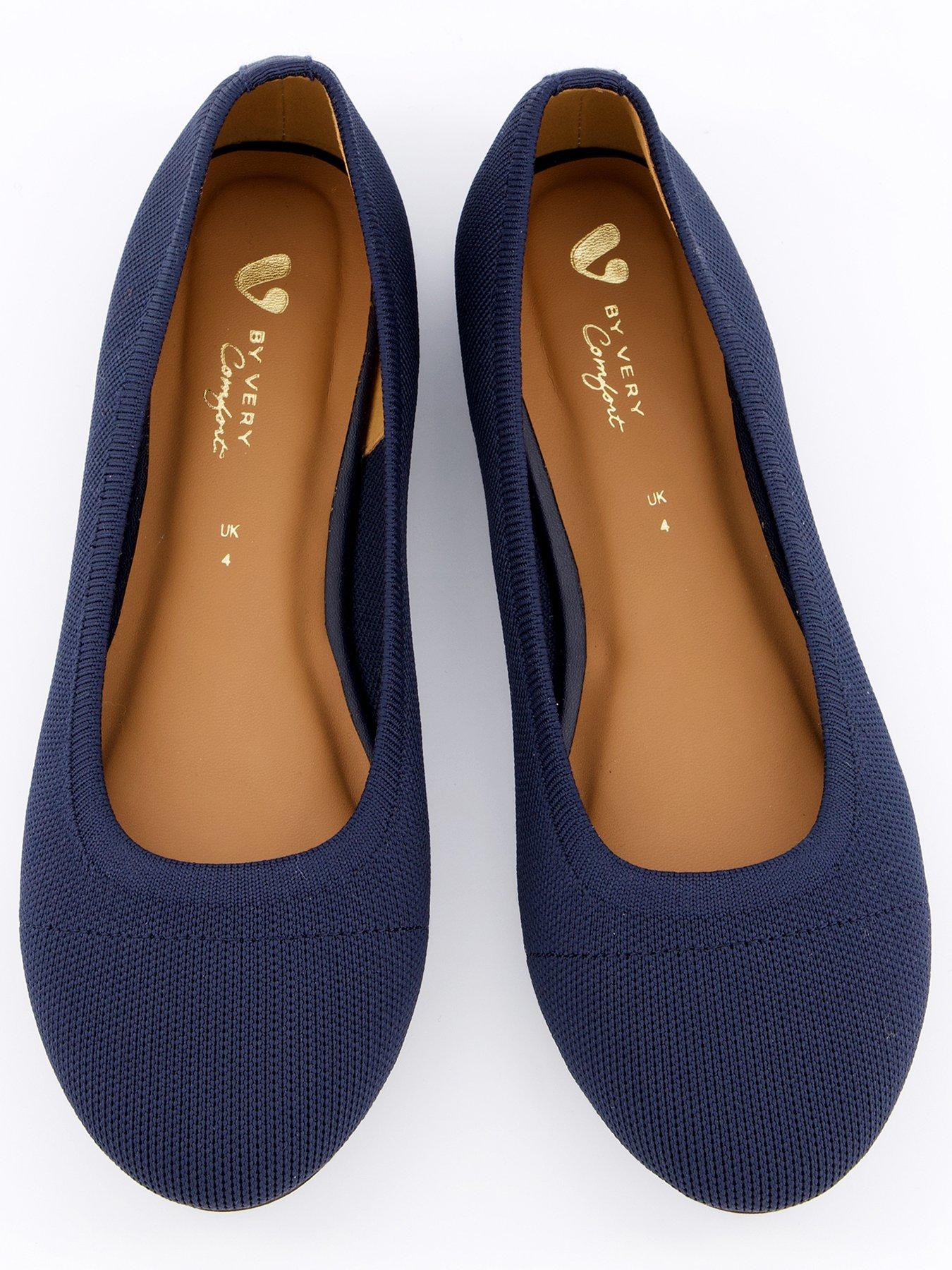 Image 3 of 5 of V by Very Comfort Comfort Knitted&nbsp;Ballerina - Navy