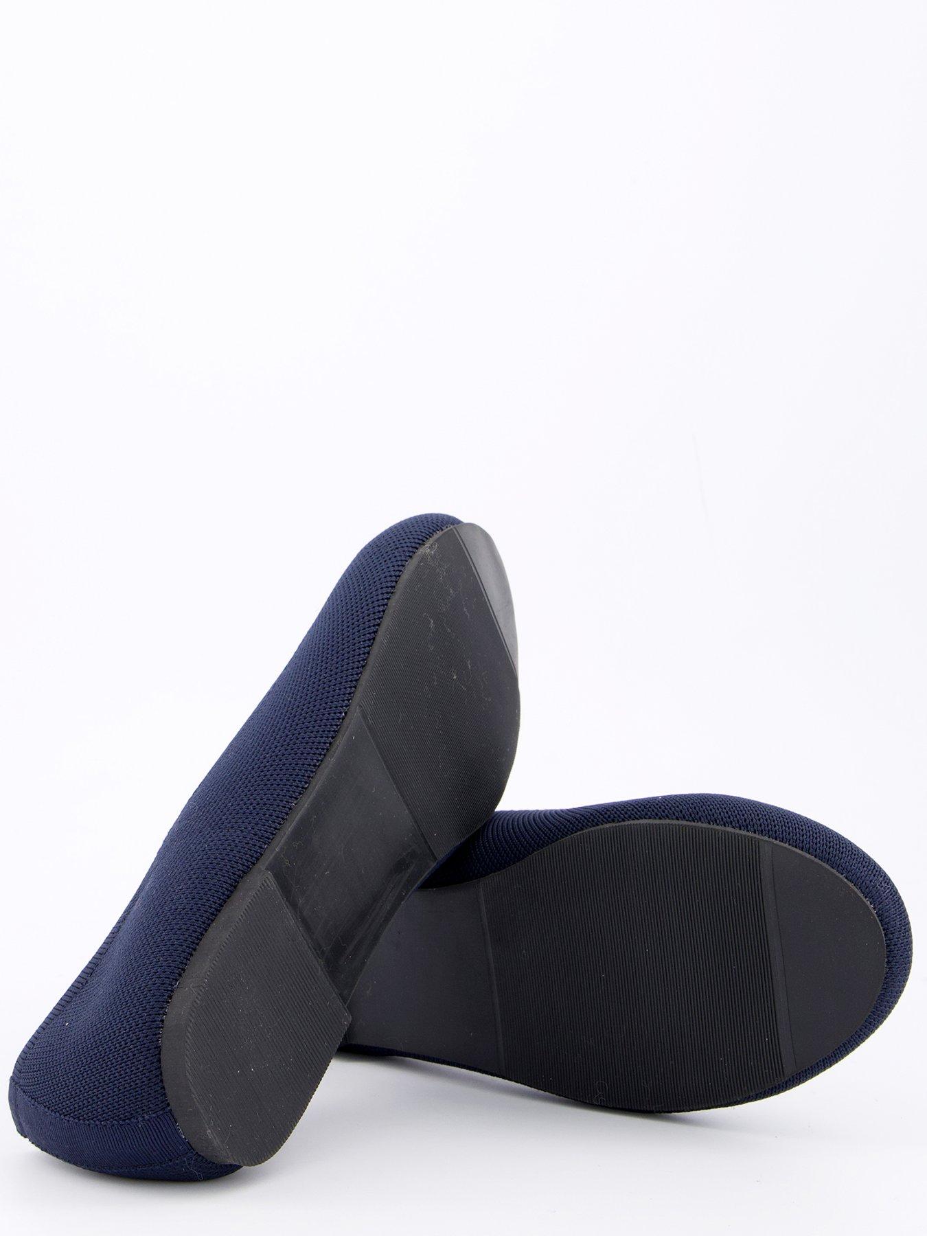 Image 4 of 5 of V by Very Comfort Comfort Knitted&nbsp;Ballerina - Navy