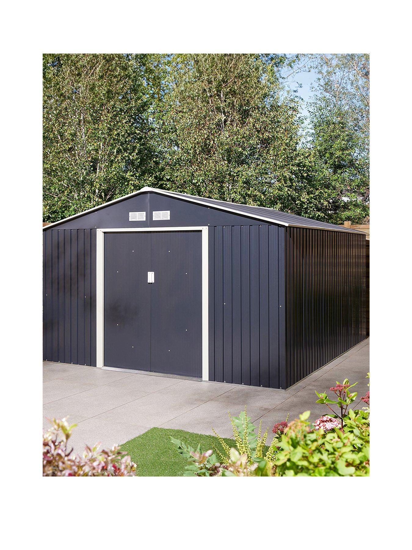 Rowlinson Trentvale 10X12 Metal Apex Shed - Dark Grey