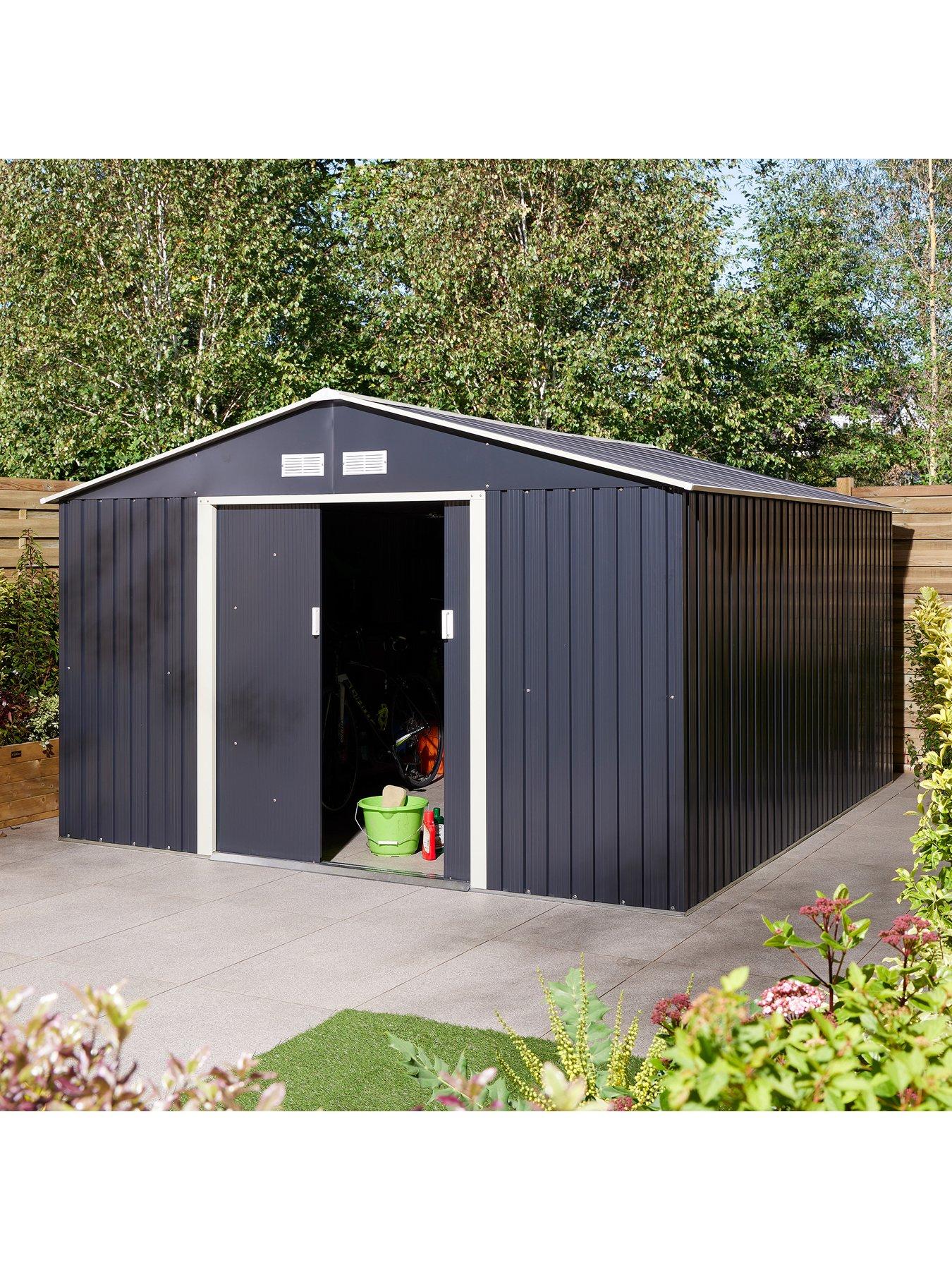 Image 3 of 7 of Rowlinson Trentvale 10x12 Metal Apex Shed - Dark Grey